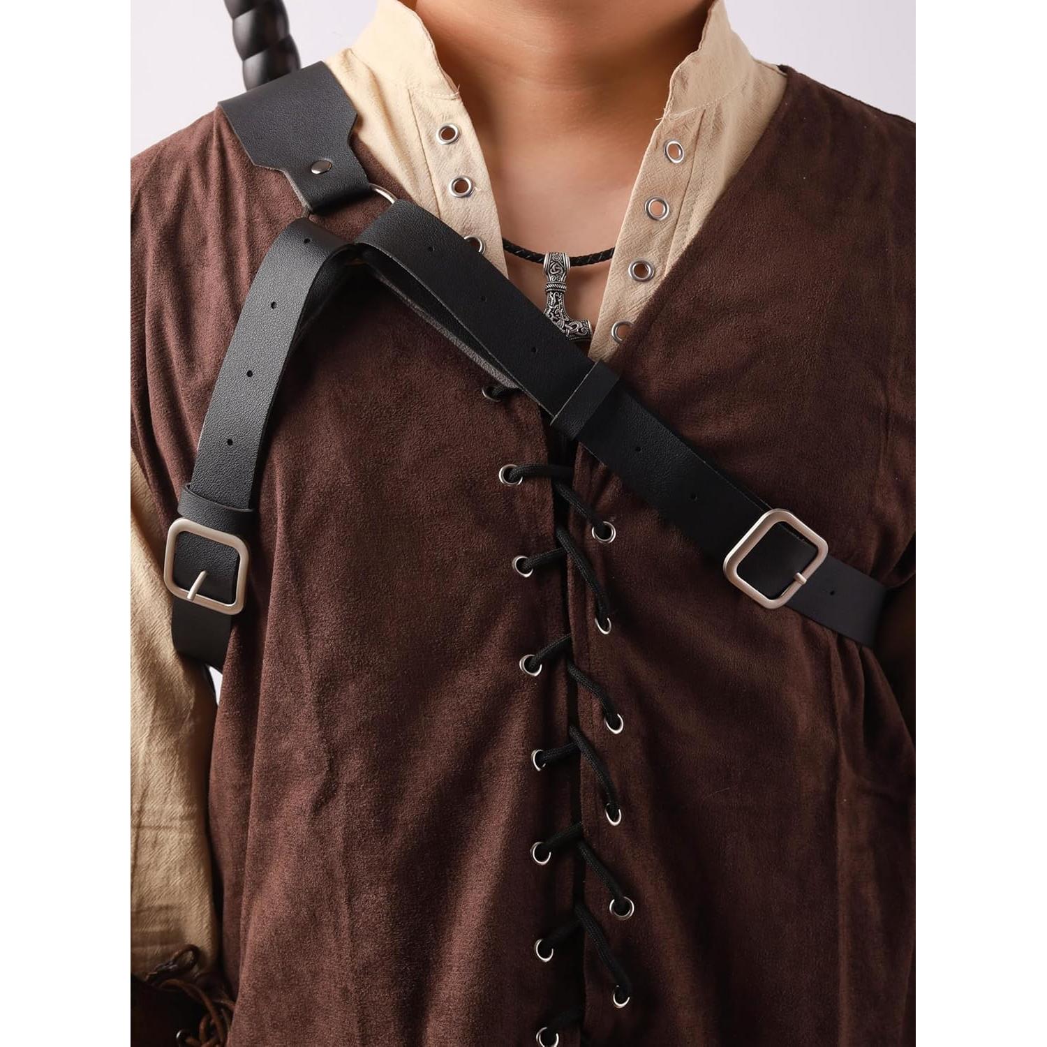 Funda de Espada de Cuero Sintético HAQUIL Negra para LARP