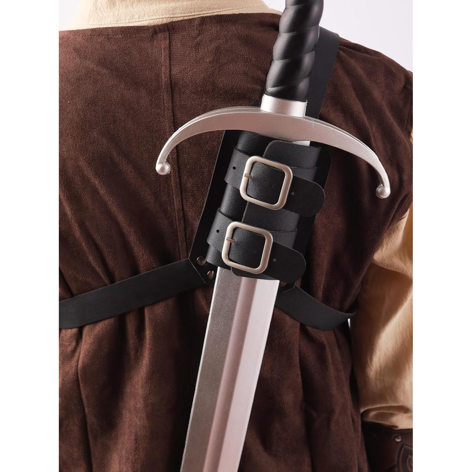 Funda de Espada de Cuero Sintético HAQUIL Negra para LARP