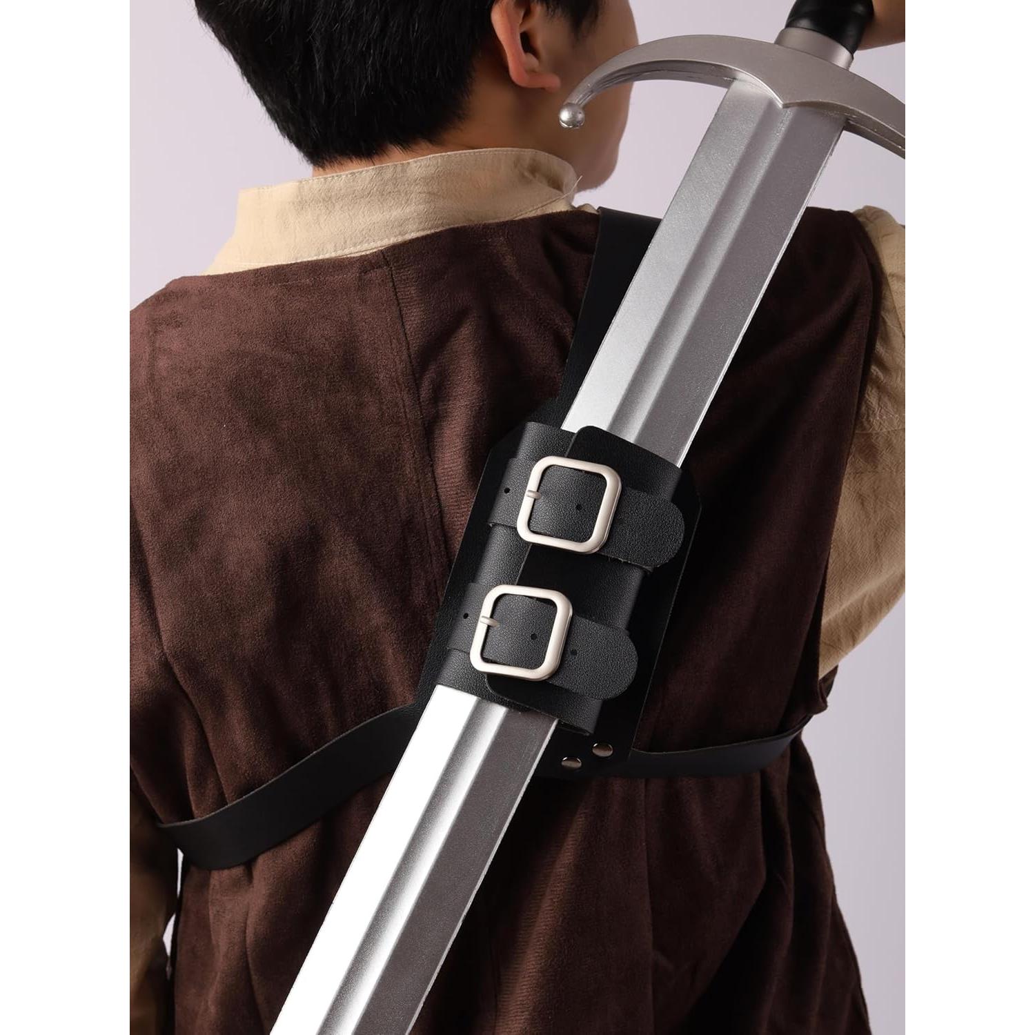 Funda de Espada de Cuero Sintético HAQUIL Negra para LARP