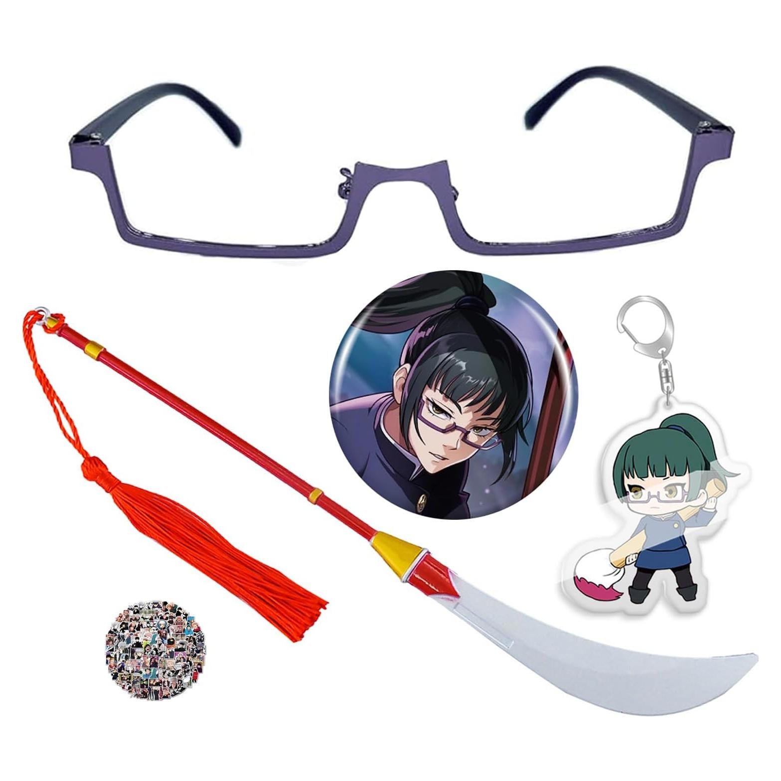 Gafas de Cosplay Zenin Maki + Llavero + Stickers 14 pcs