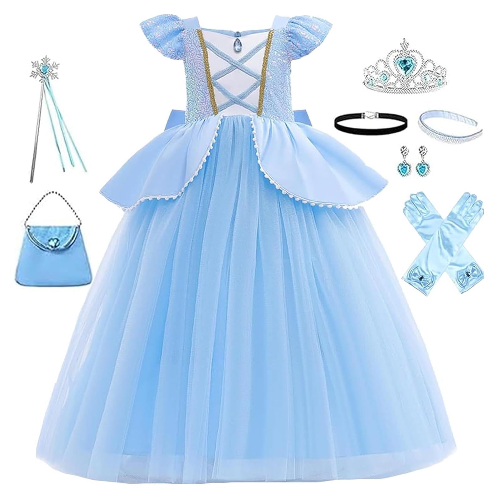 Disfraz de Princesa Azul para Niñas 4-11 años con Accesorios
