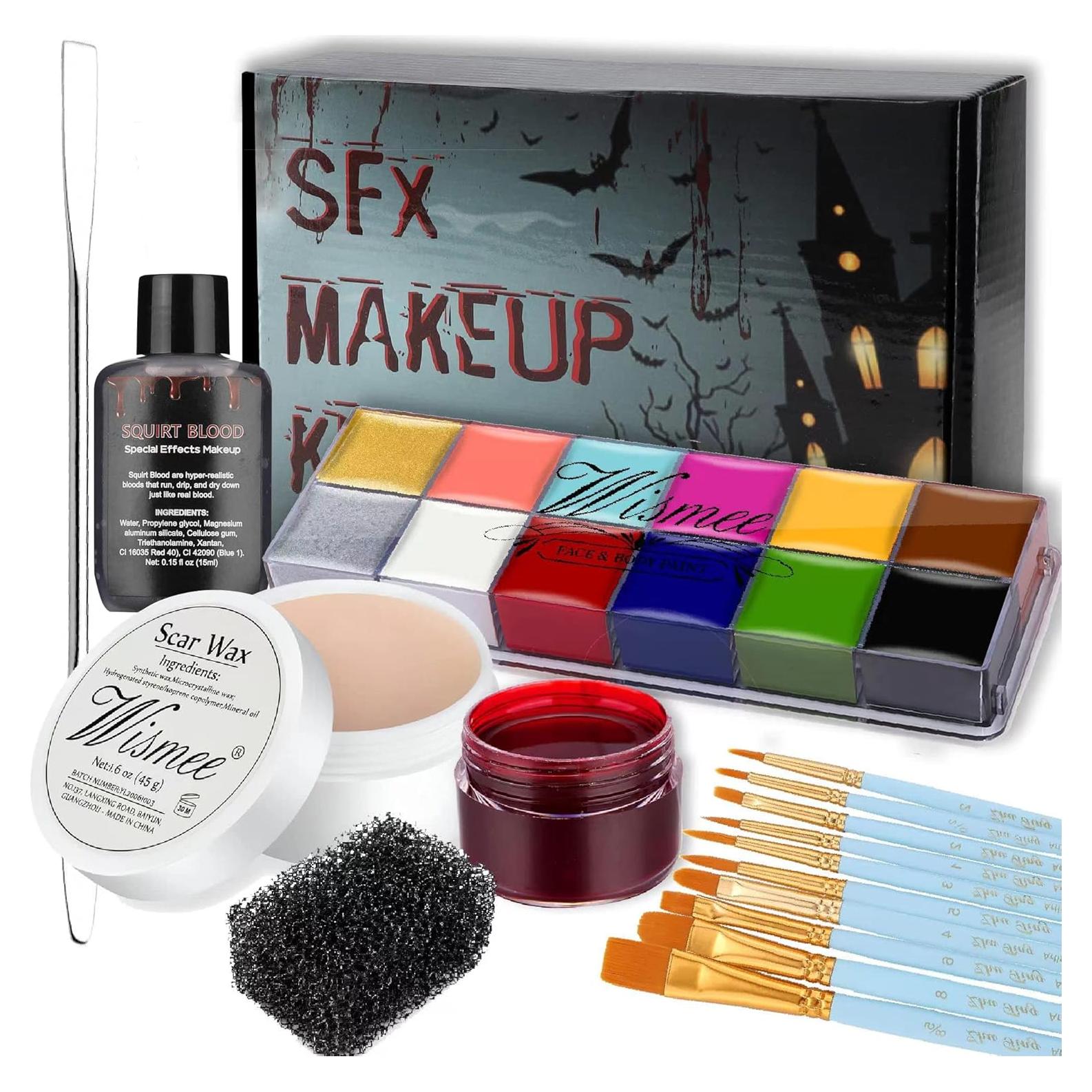 Kit de Maquillaje Facial Profesional Wismee - Cera para Heridas y Sangre Falsa