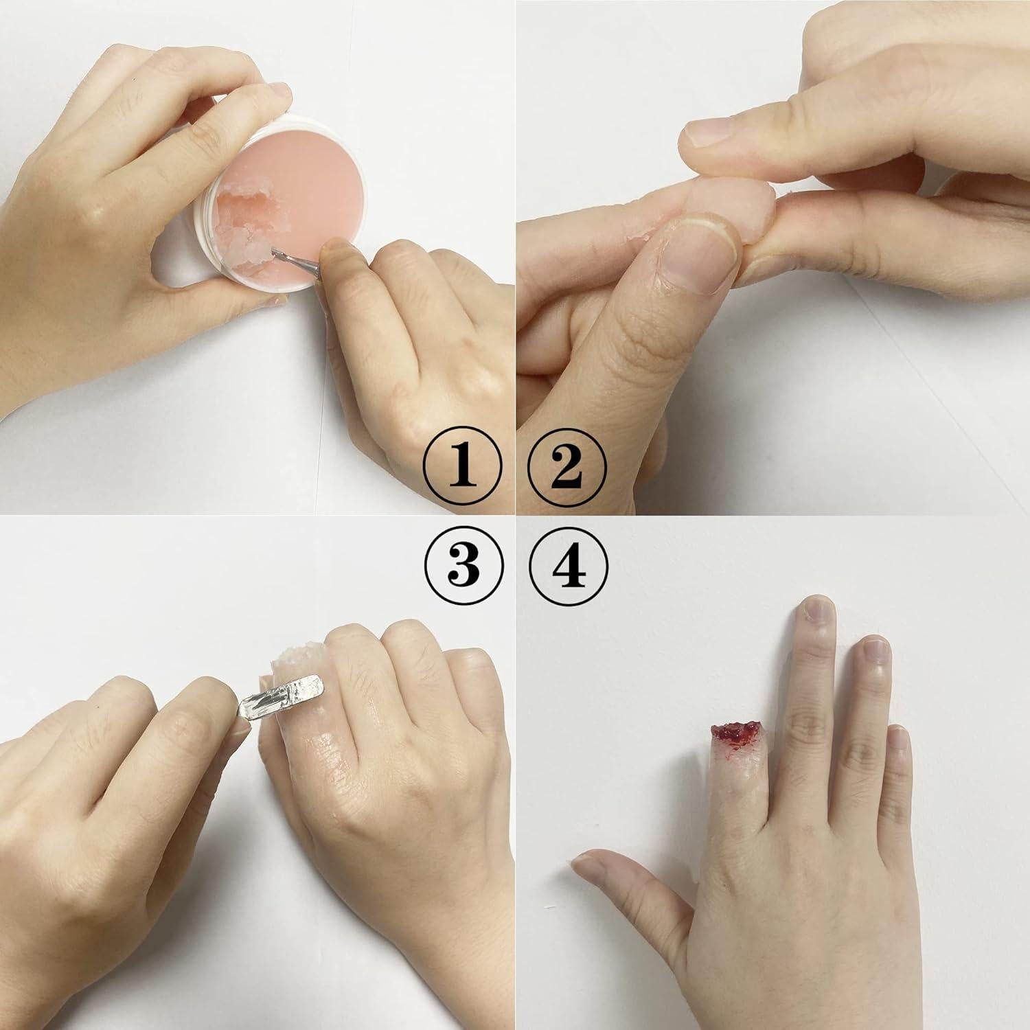 Kit de Maquillaje Facial Profesional Wismee - Cera para Heridas y Sangre Falsa