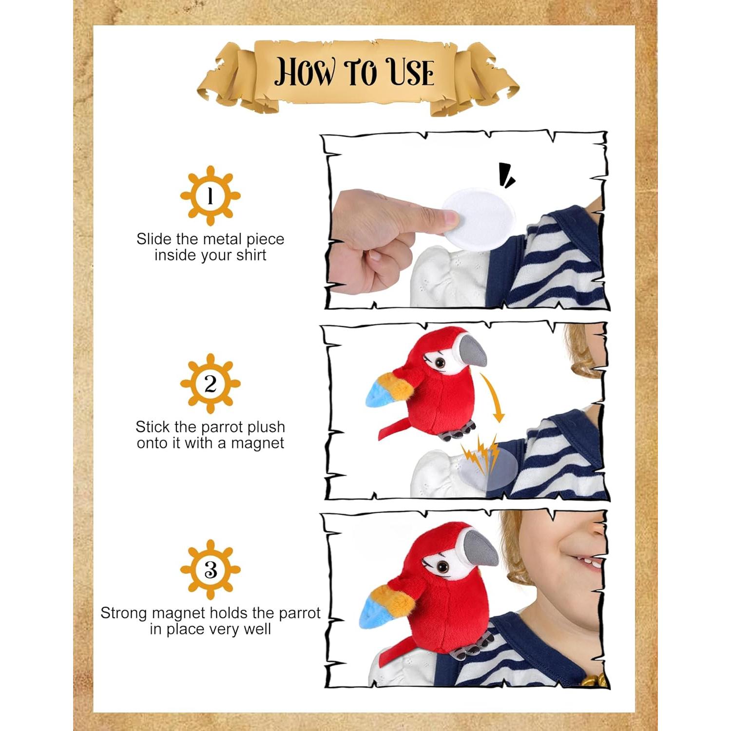 Loro de Peluche Magnético Rojo Roicaholy para Hombro 13 cm