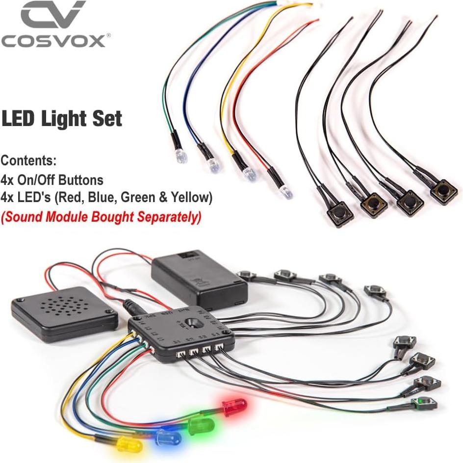 Módulo de Luz y Sonido COSVOX para Cosplay - 4 Botones, 8MB