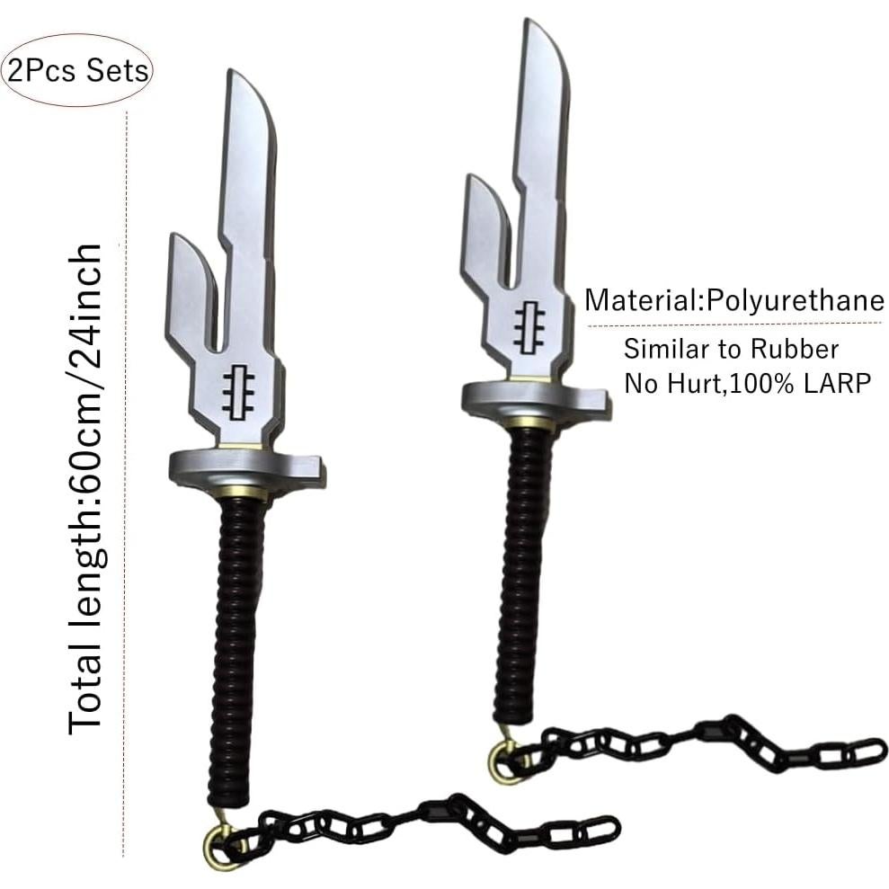 Espada de Cosplay Fushiguro 60cm 2PCS - Prop Halloween damdos