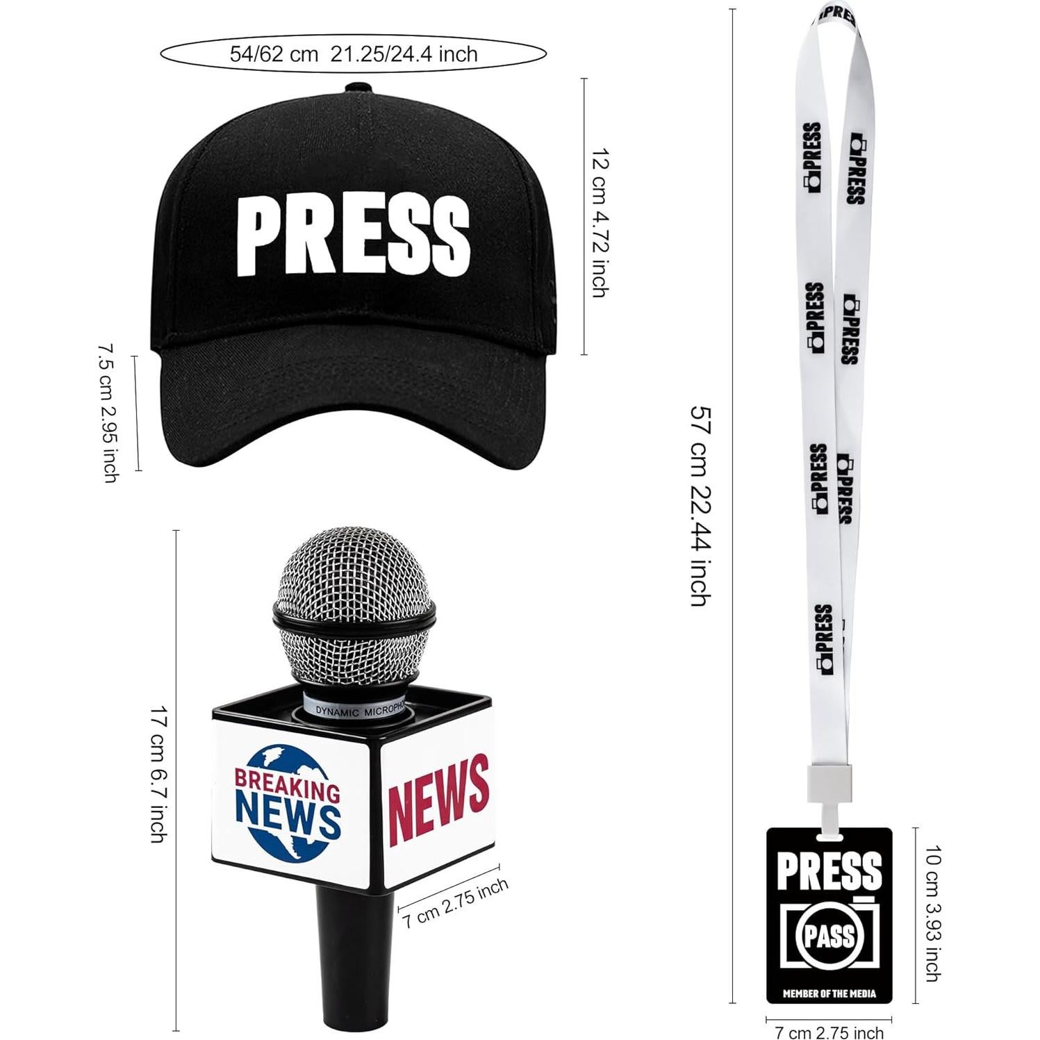 Conjunto de Disfraz de Reportero de Noticias BIWISY