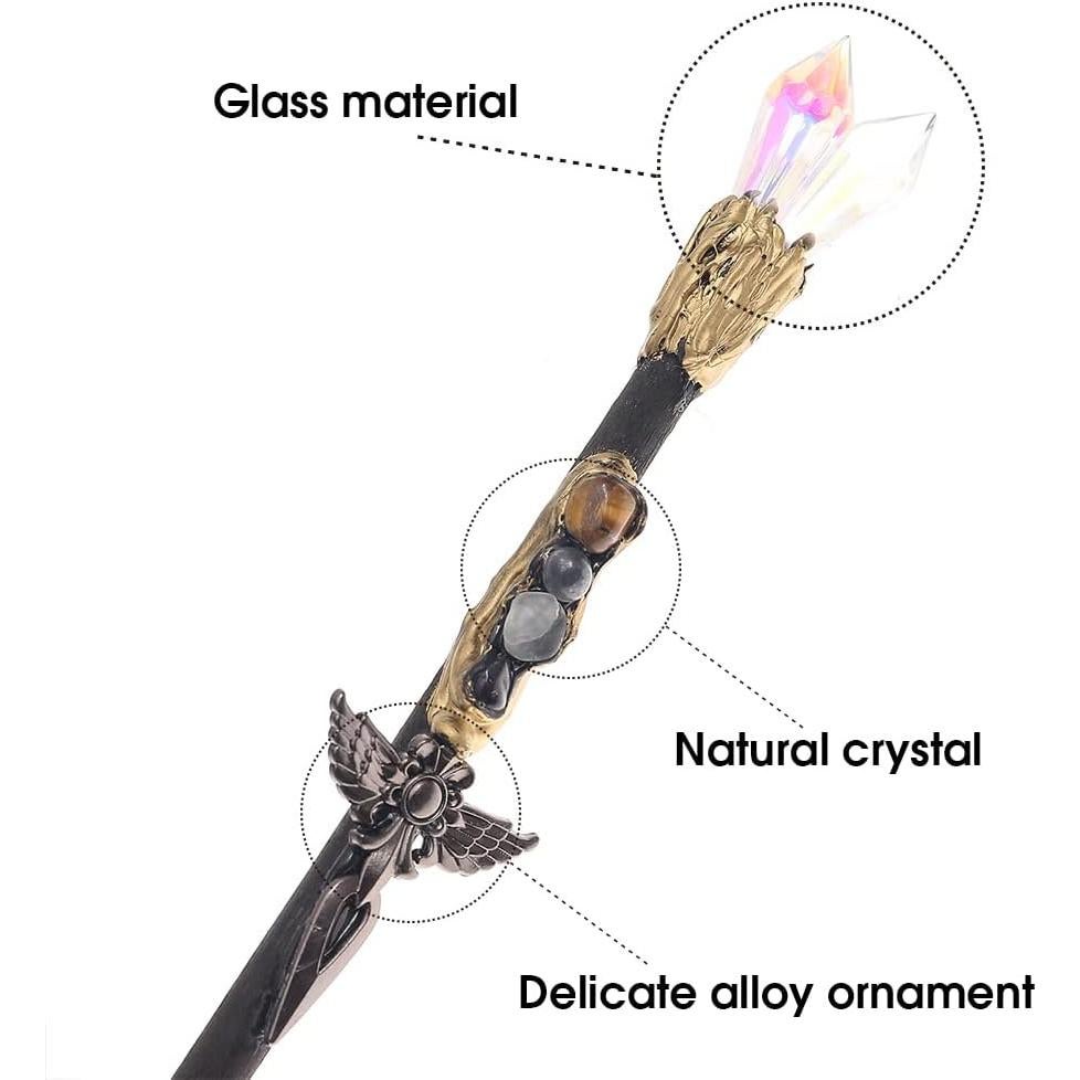 Varita Mágica de Cristal Bubbmi 32cm para Disfraces