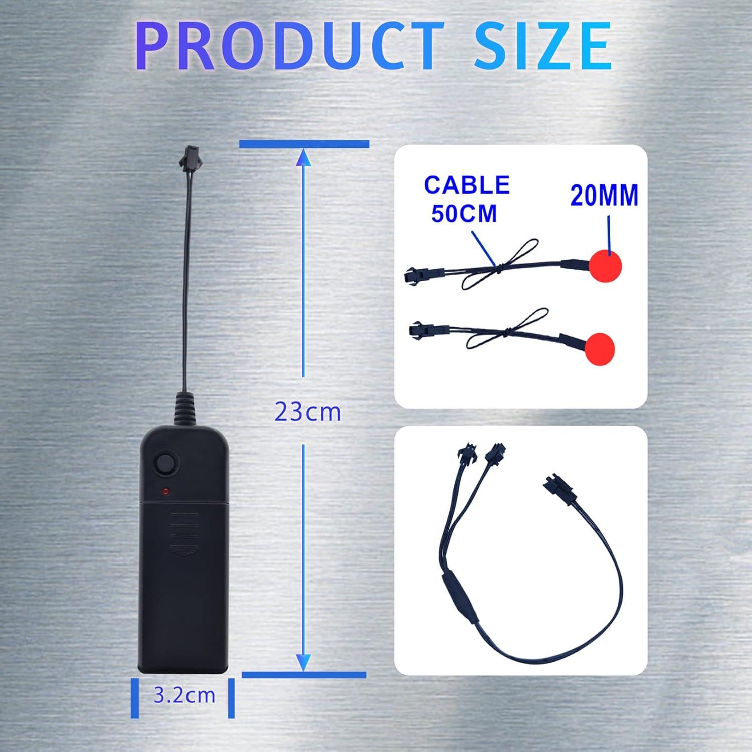 Panel Electroluminescente Rojo Ourbest para Máscaras 2.03cm