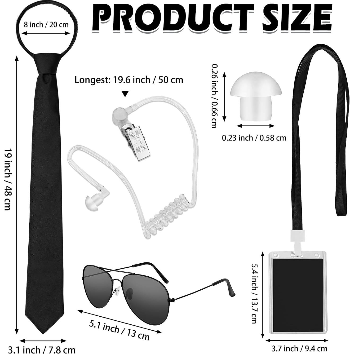 Disfraz de Agente 8 Piezas Dreamtop con Insignia y Accesorios