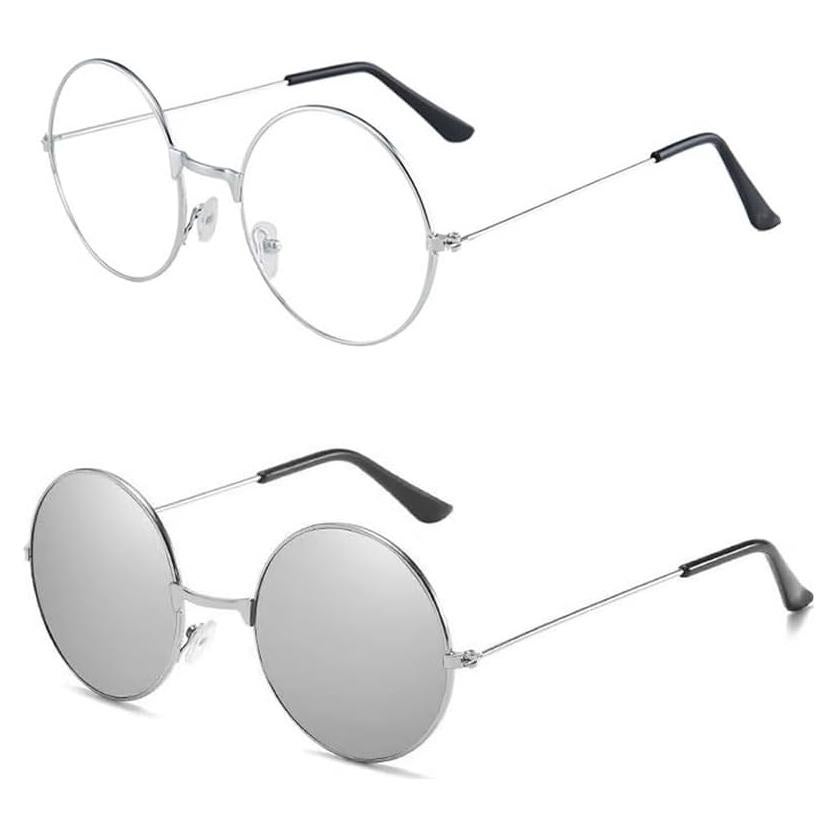 Gafas de Cosplay Taro-Sakamoto Metal Adulto Gris Plata
