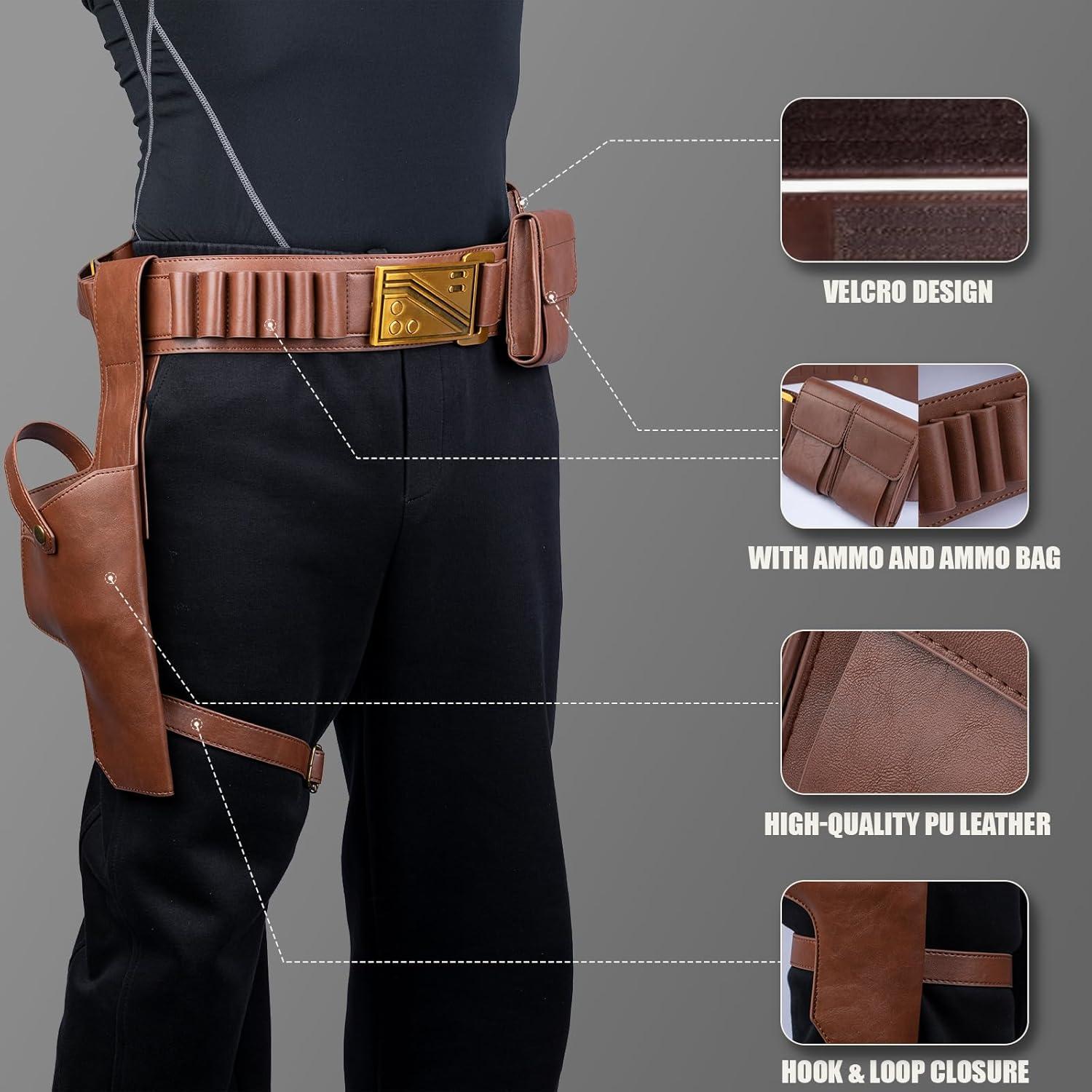 Cinturón de Cosplay Star Wars Han Solo Ajustable de Cuero PU