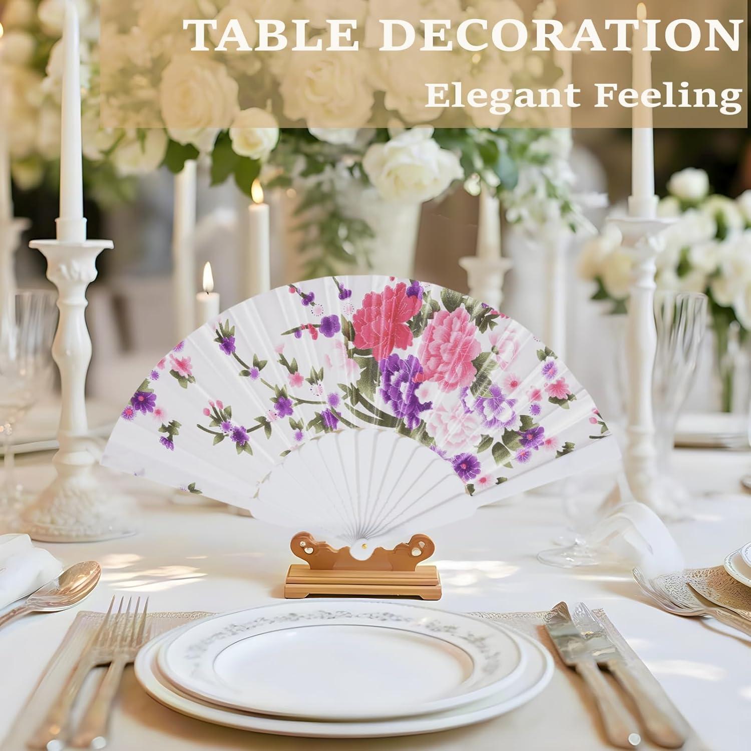 Abanicos Plegables de Mano QIRMIZI - 8 Pcs Multicolor