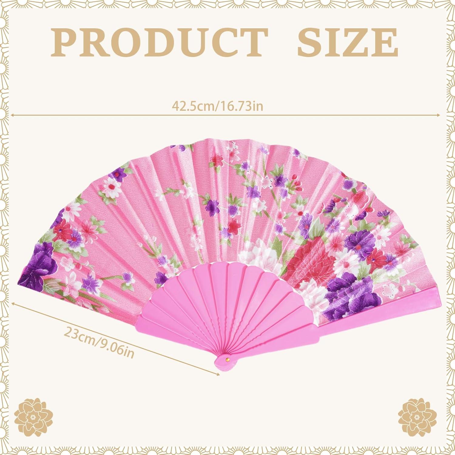 Abanicos Plegables de Mano QIRMIZI - 8 Pcs Multicolor