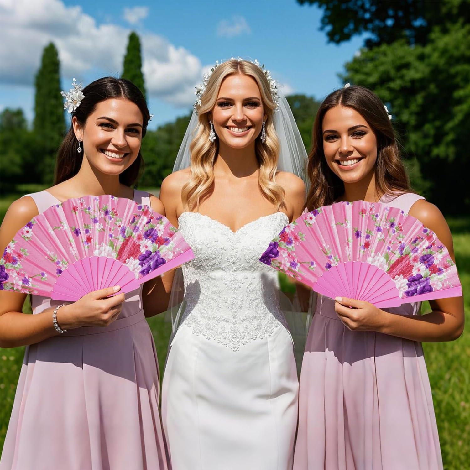 Abanicos Plegables de Mano QIRMIZI - 8 Pcs Multicolor