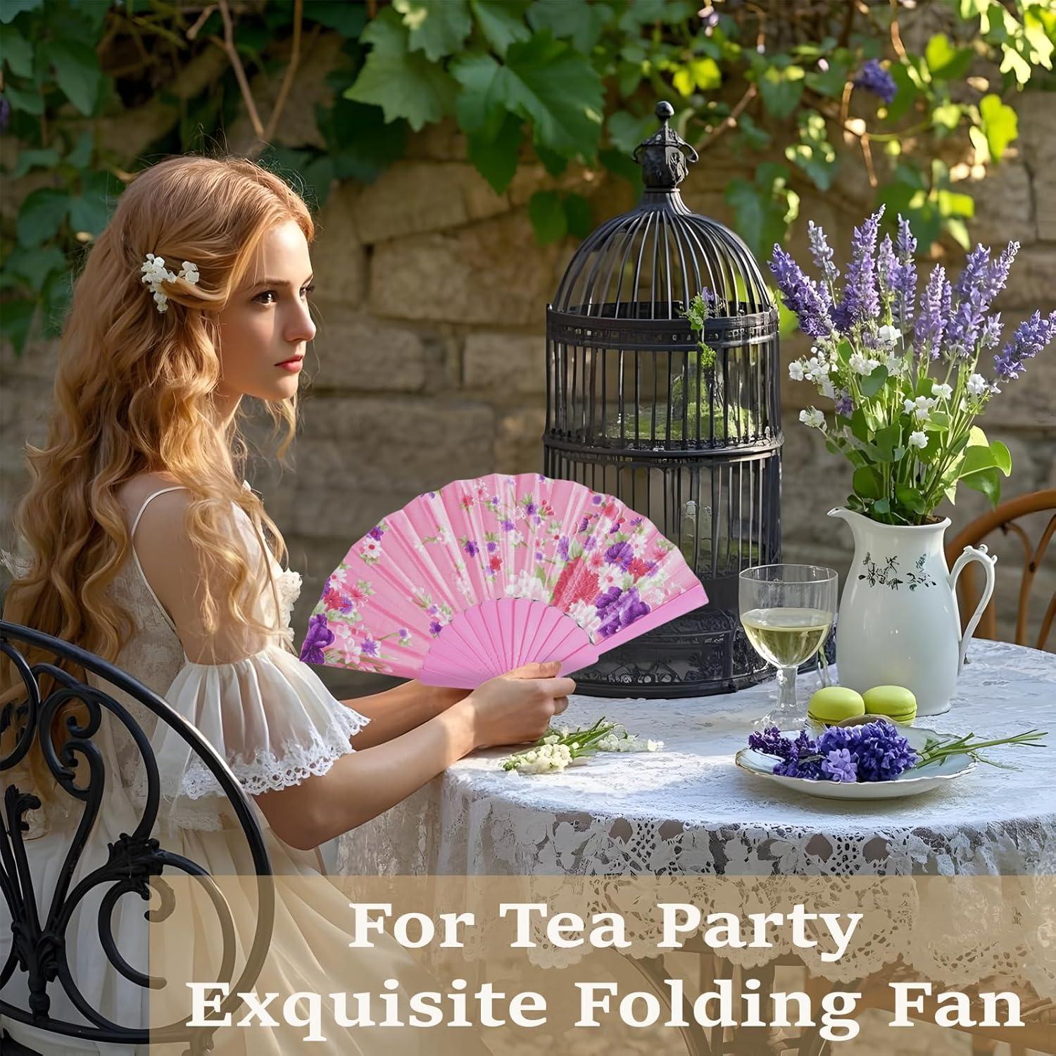 Abanicos Plegables de Mano QIRMIZI - 8 Pcs Multicolor