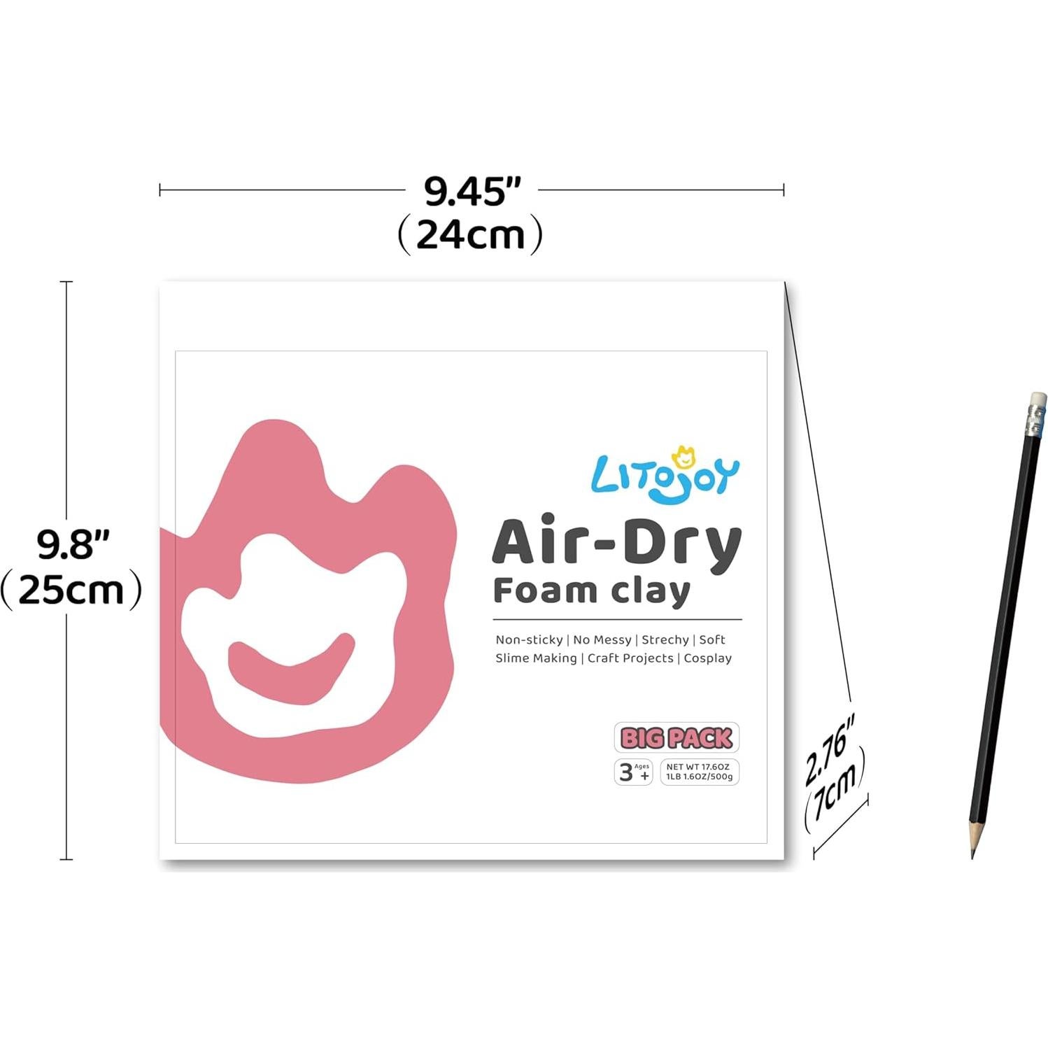 Arcilla Espuma Secada al Aire LitoJoy 500g Negra - No Tóxica