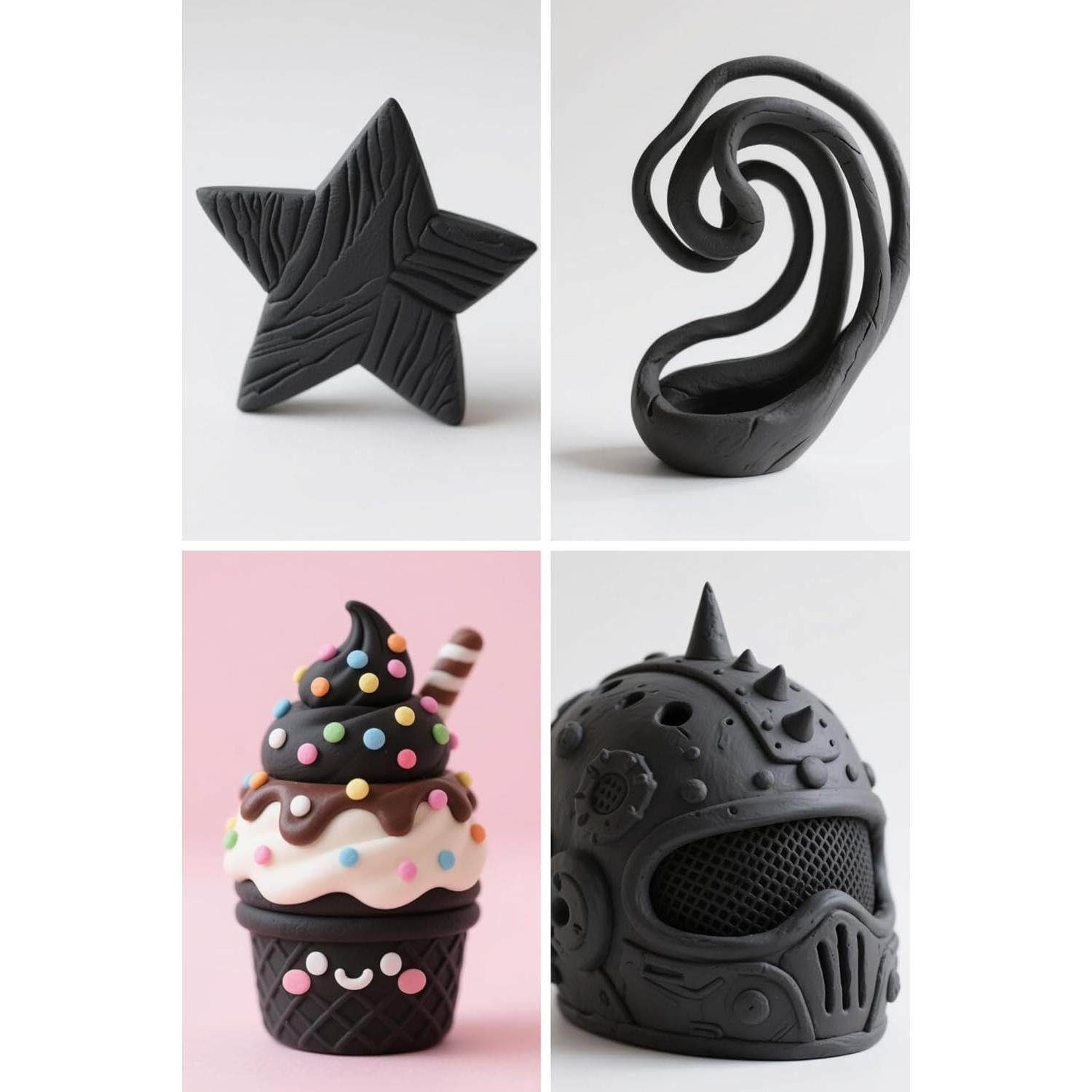 Arcilla Espuma Secada al Aire LitoJoy 500g Negra - No Tóxica