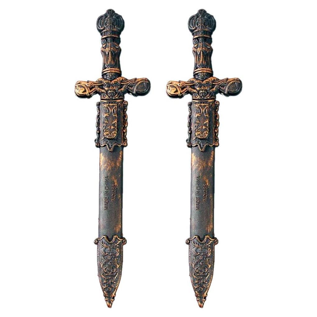 Espada Pirata Plástica YOMENO 29.2 cm con Cuchillo Falso