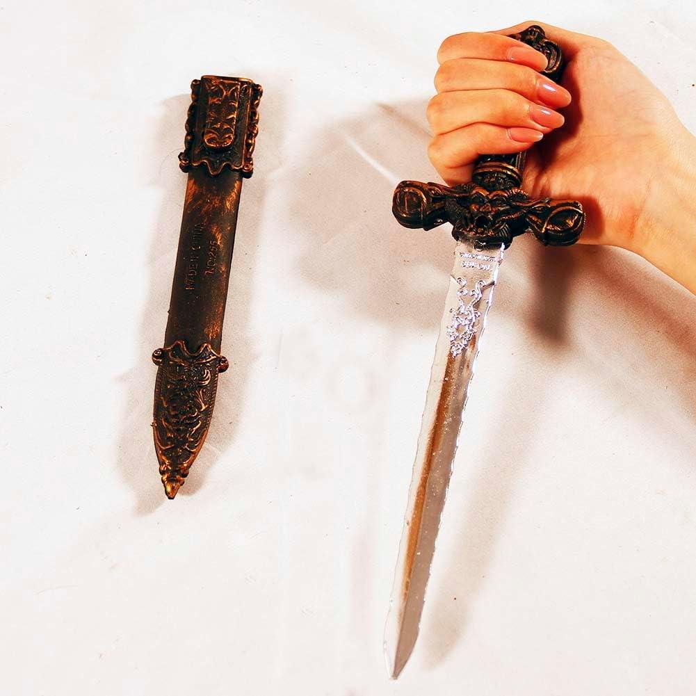 Espada Pirata Plástica YOMENO 29.2 cm con Cuchillo Falso