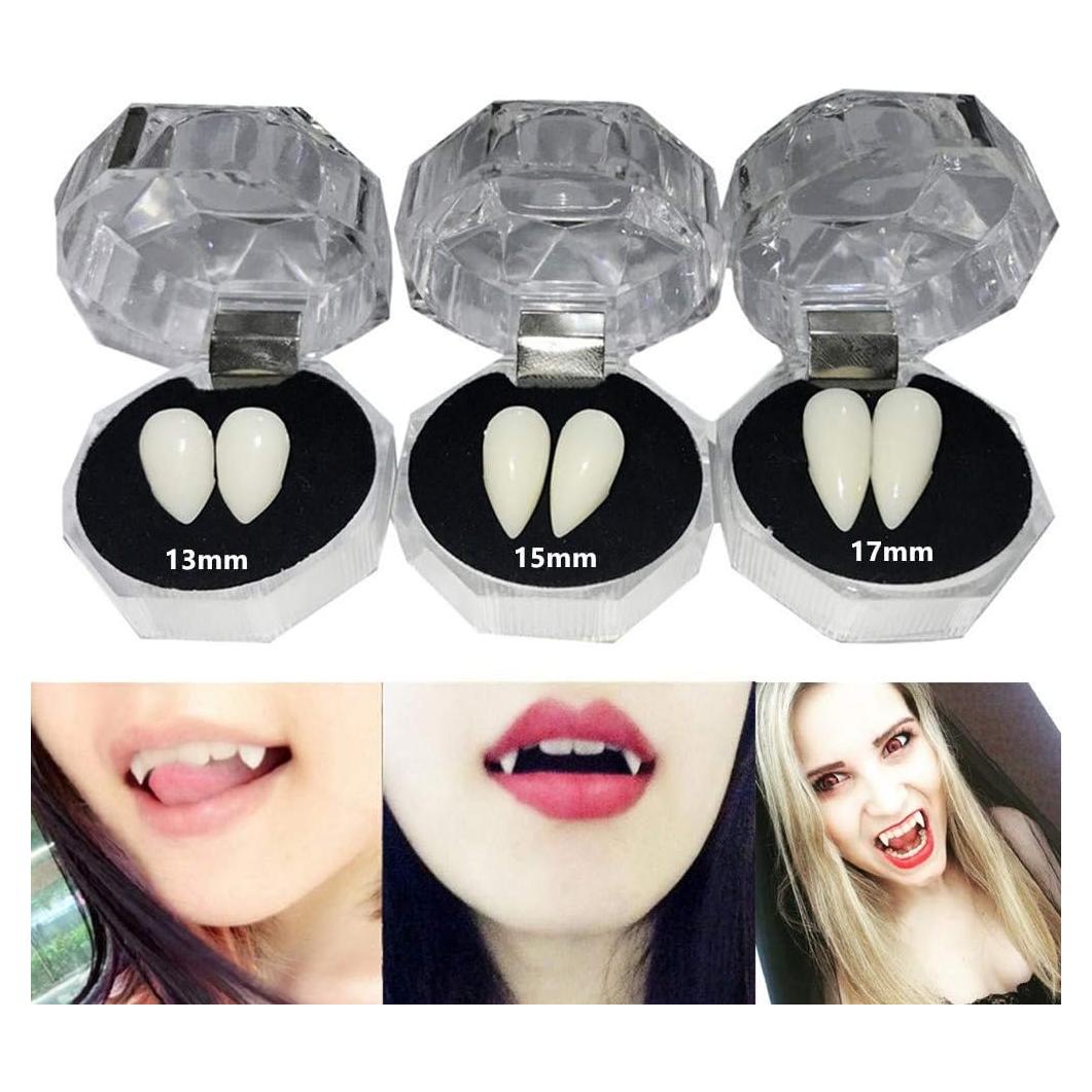 Secaden Dientes de Vampiro Falsos 3 Pares para Cosplay Halloween