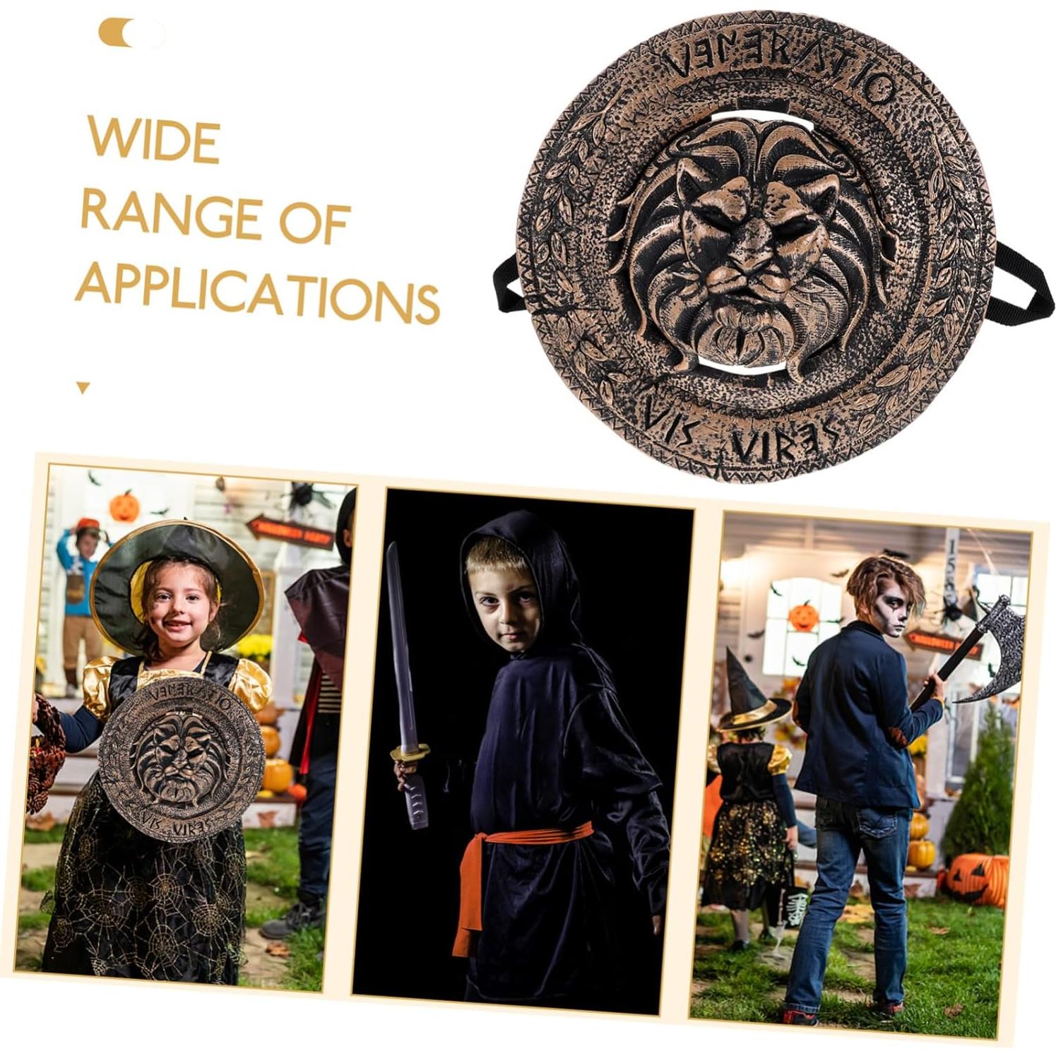 Escudo Medieval de Cosplay Marrón Oscuro 29.5cm - Accesorio Halloween