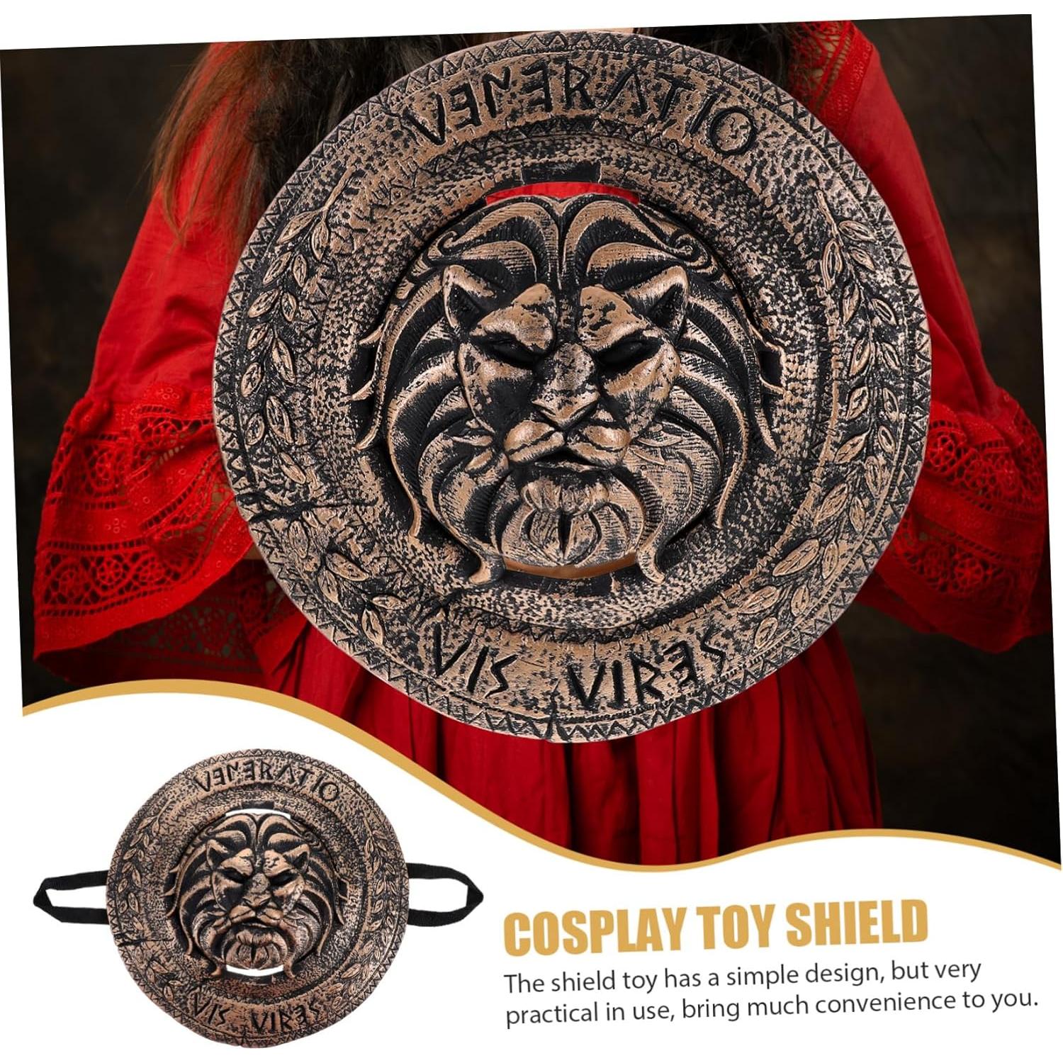 Escudo Medieval de Cosplay Marrón Oscuro 29.5cm - Accesorio Halloween