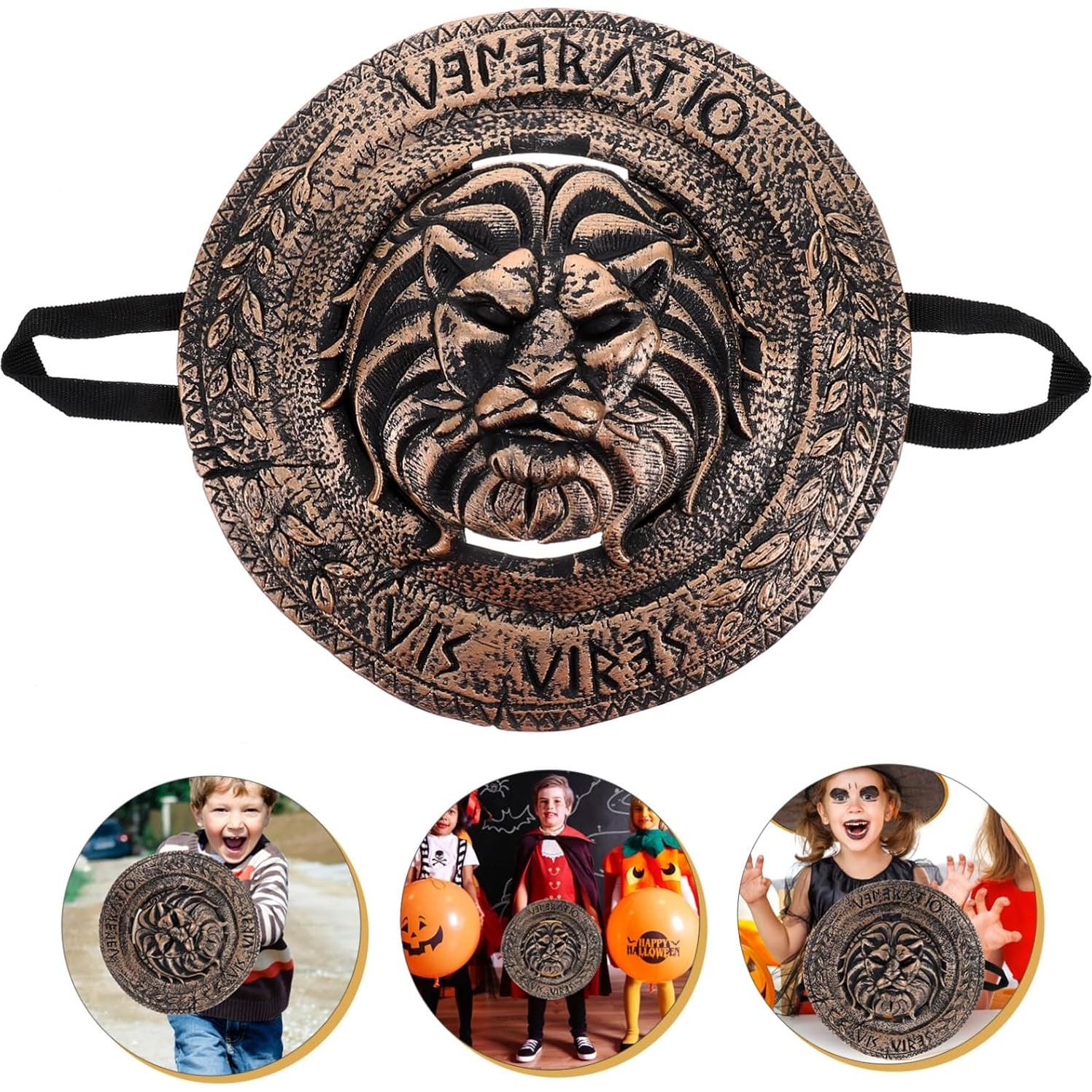 Escudo Medieval de Cosplay Marrón Oscuro 29.5cm - Accesorio Halloween