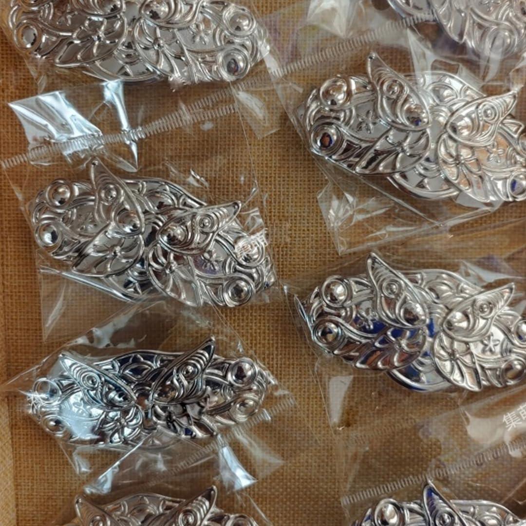 Pinzas para el cabello de aleación hechas a mano - Helecho - 10 cm