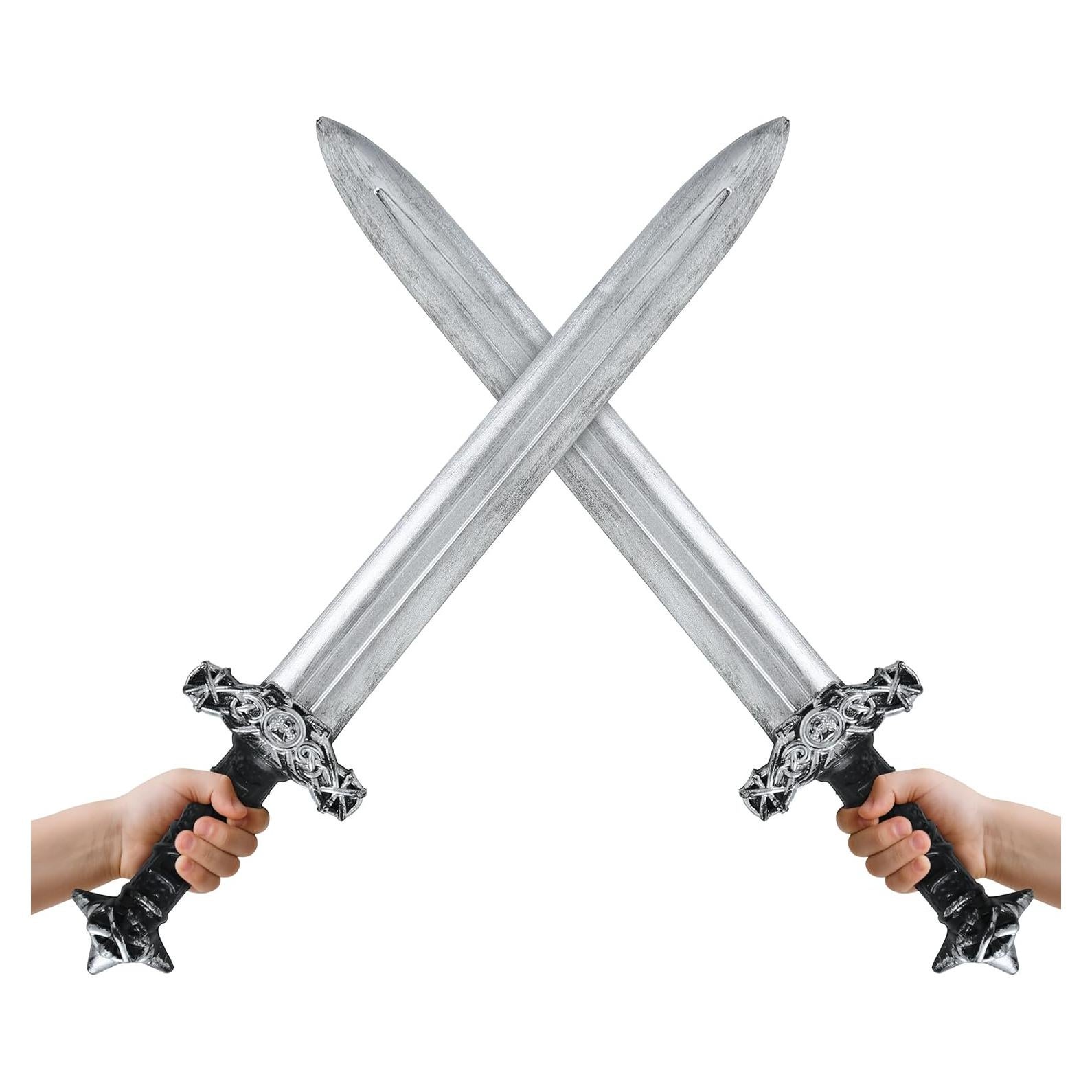 2 Espadas de Juguete Romanas Plata para Halloween y Cosplay