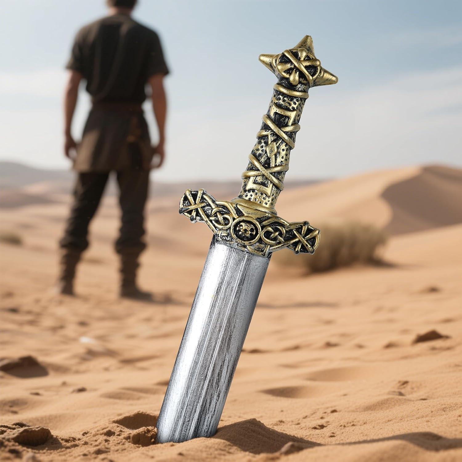 2 Espadas de Juguete Romanas Plata para Halloween y Cosplay