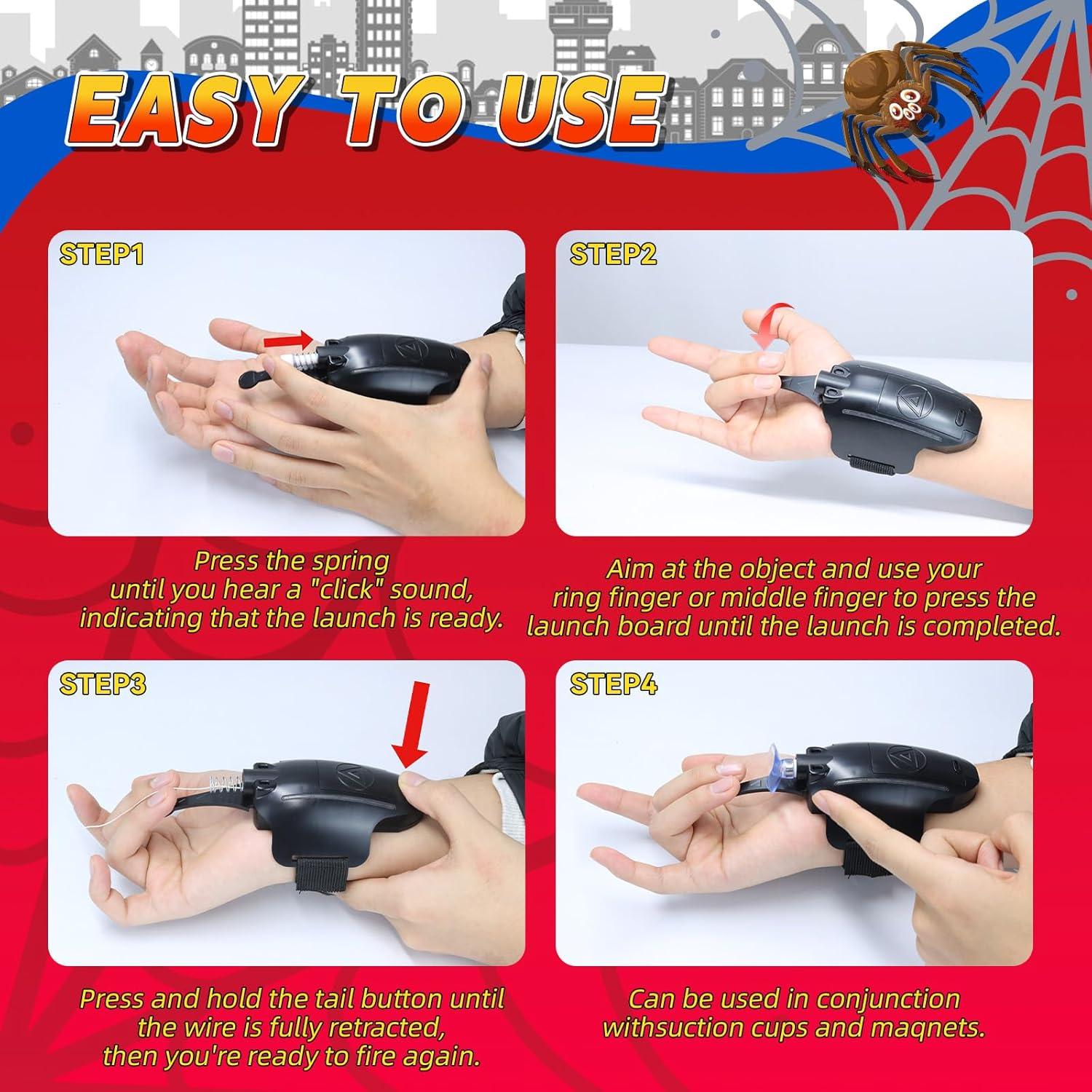 Lanzador de Telarañas QiSwap 2.0 con Guante - Juguete para Niños