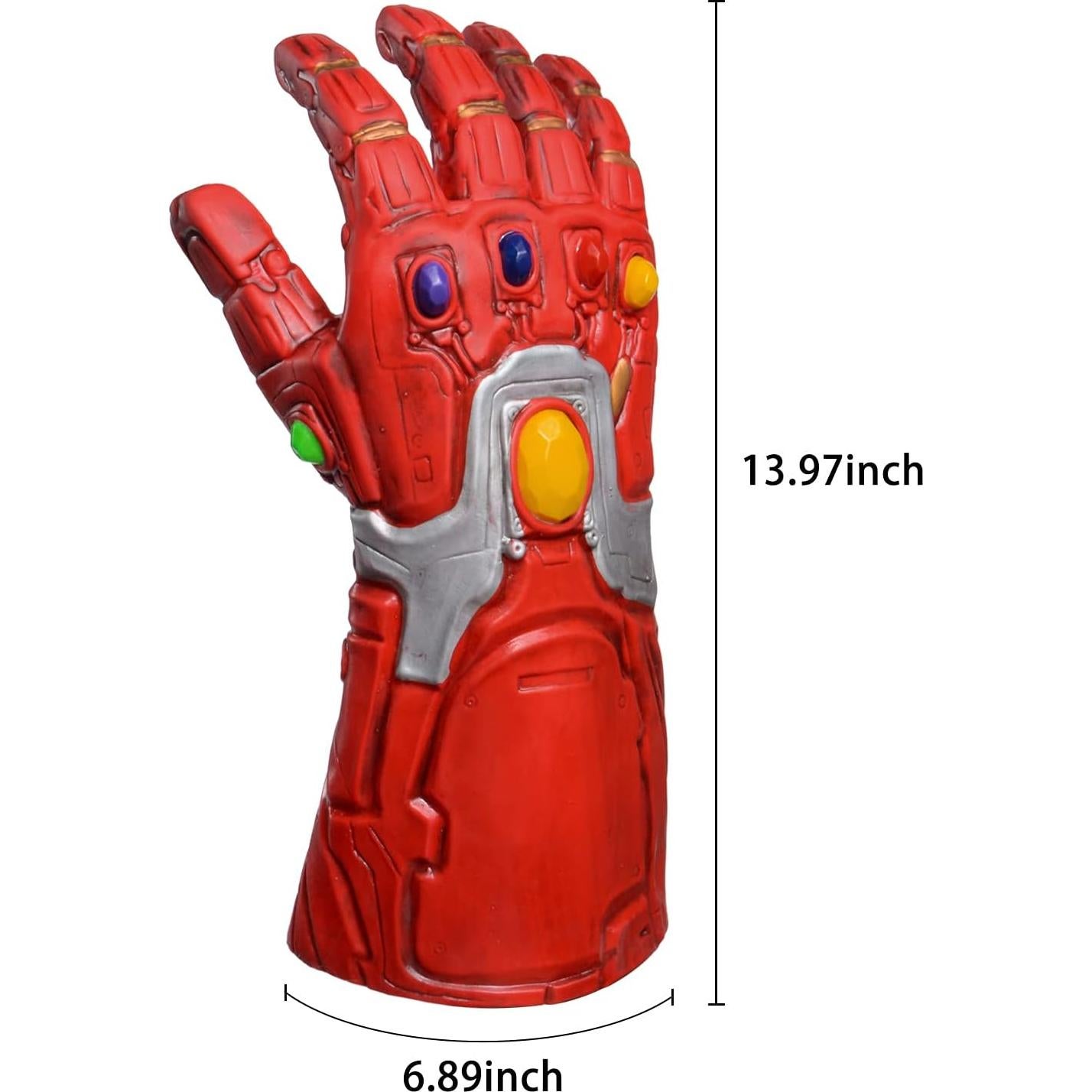Guantes de látex rojos con LED para Halloween y cosplay