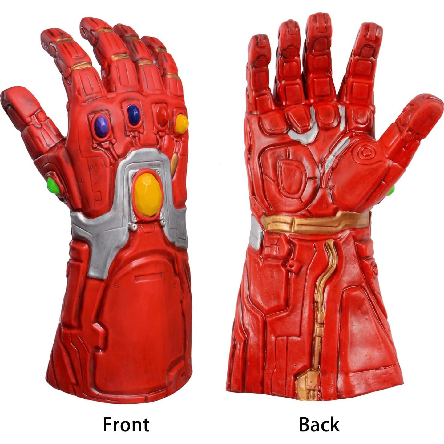 Guantes de látex rojos con LED para Halloween y cosplay