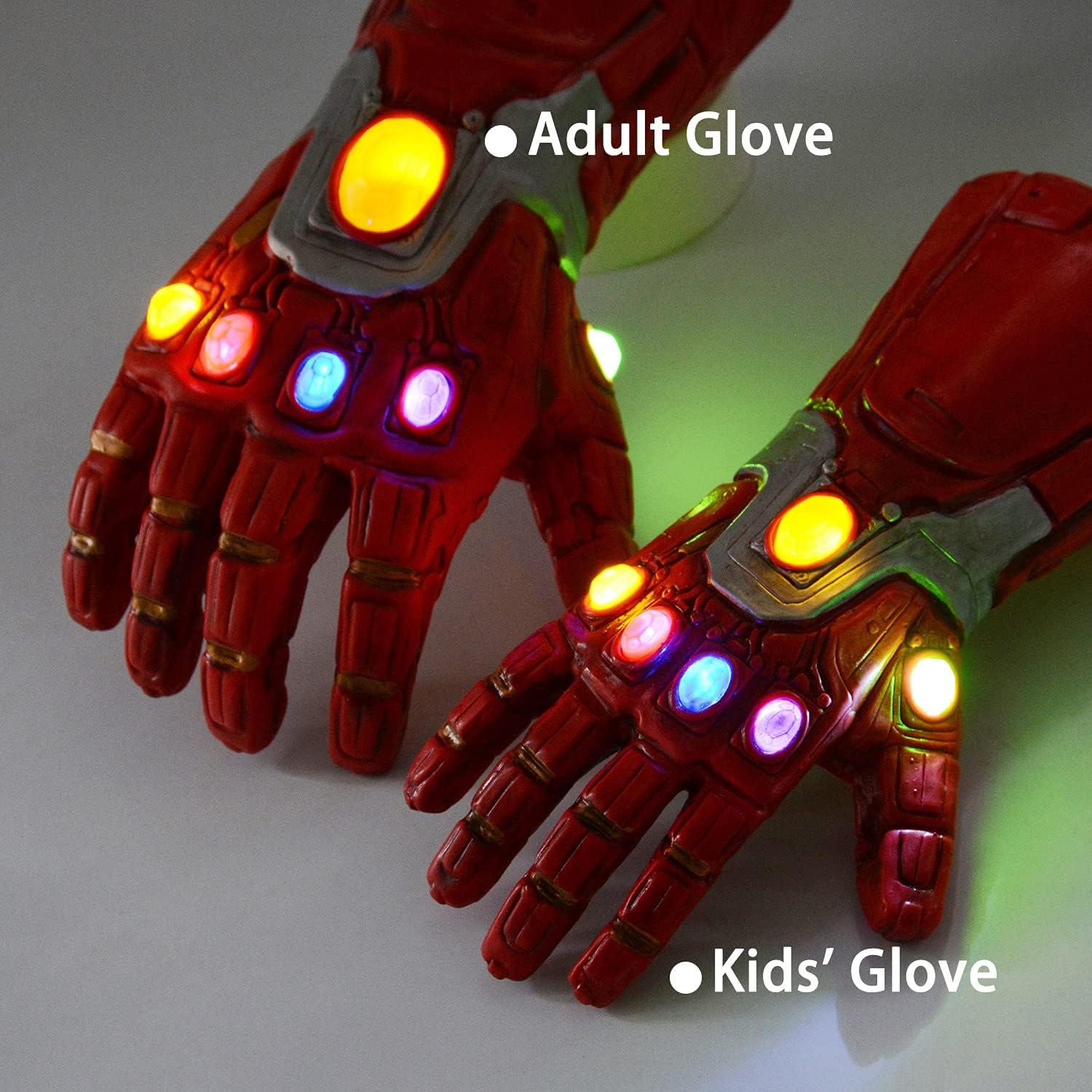 Guantes de látex rojos con LED para Halloween y cosplay