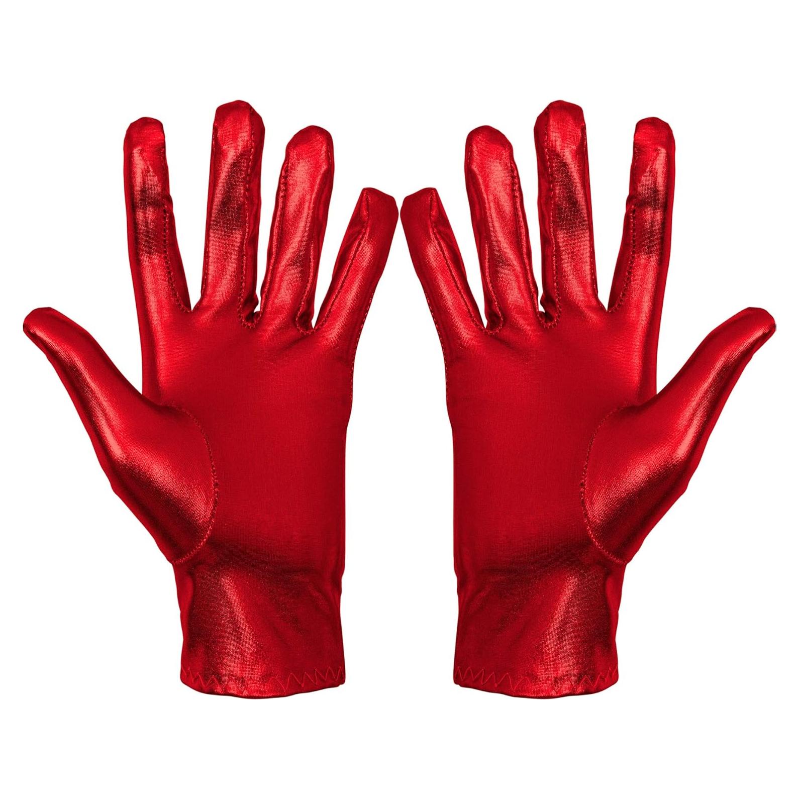 Guantes de disfraz rojos Skeleteen para cosplay - 22.86 cm