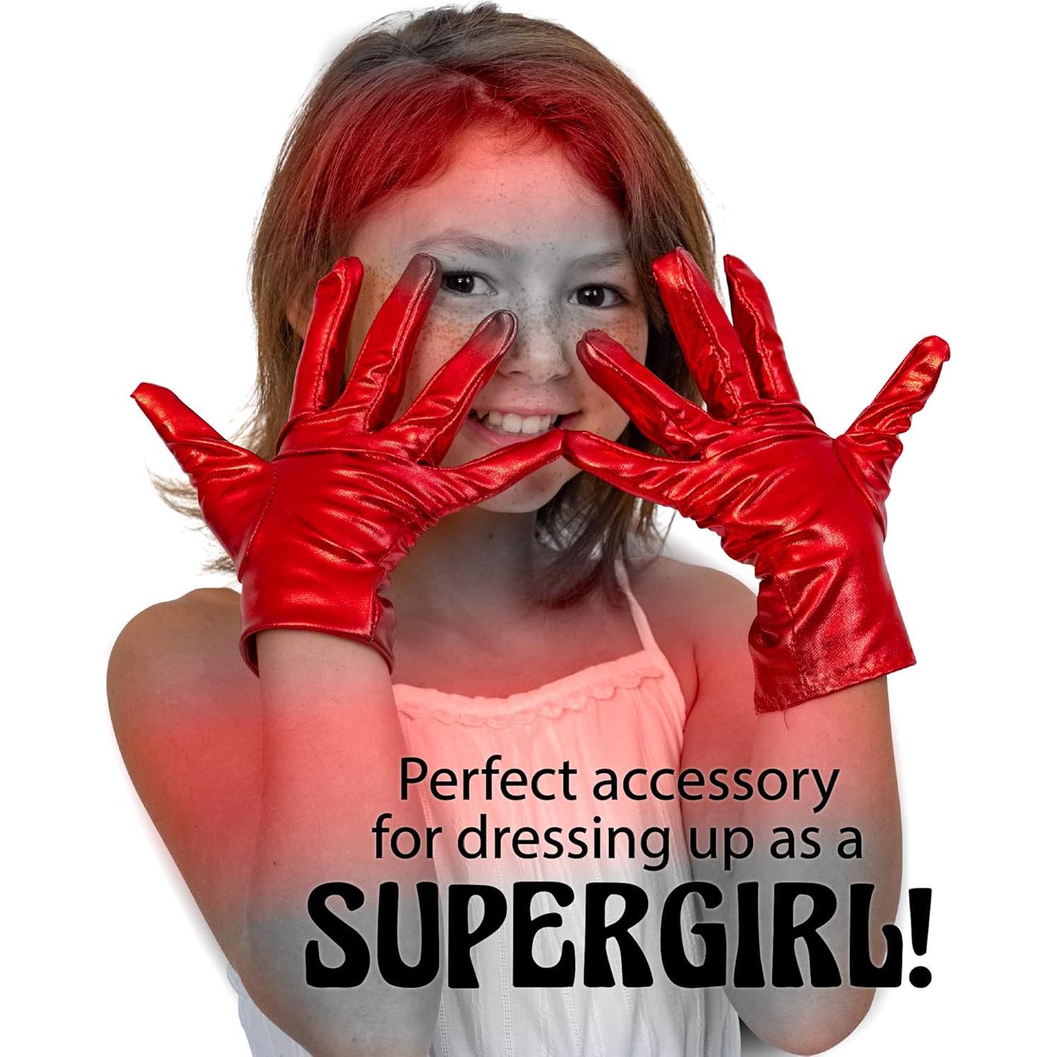 Guantes de disfraz rojos Skeleteen para cosplay - 22.86 cm