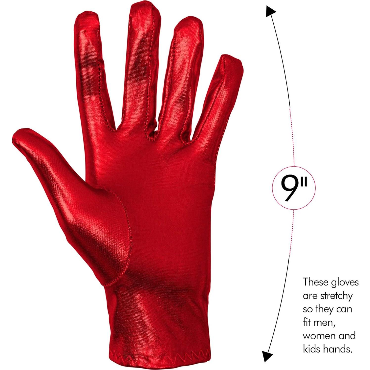 Guantes de disfraz rojos Skeleteen para cosplay - 22.86 cm