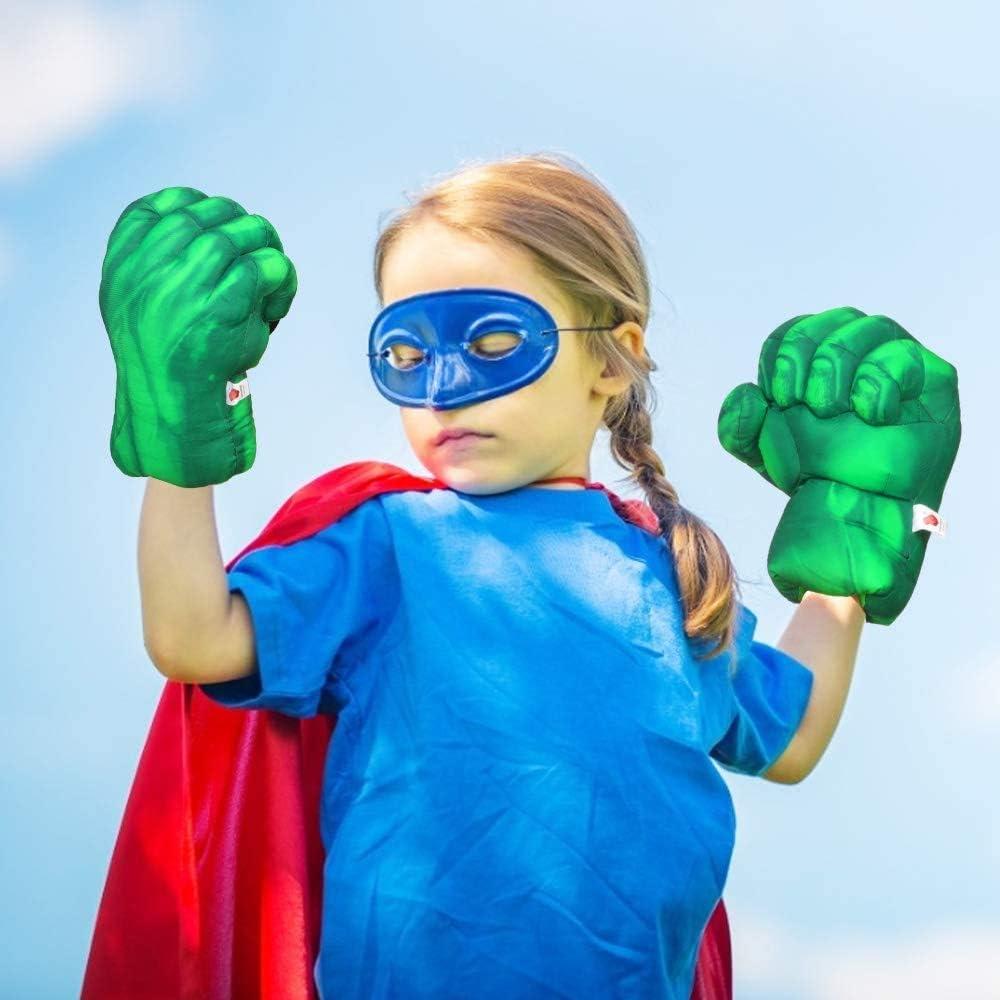 Guantes de Boxeo de Peluche Suaves para Niños 30 cm Verde