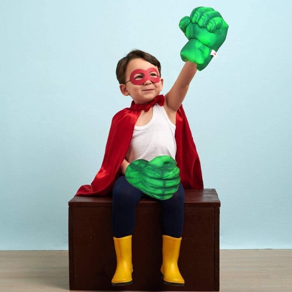 Guantes de Boxeo de Peluche Suaves para Niños 30 cm Verde