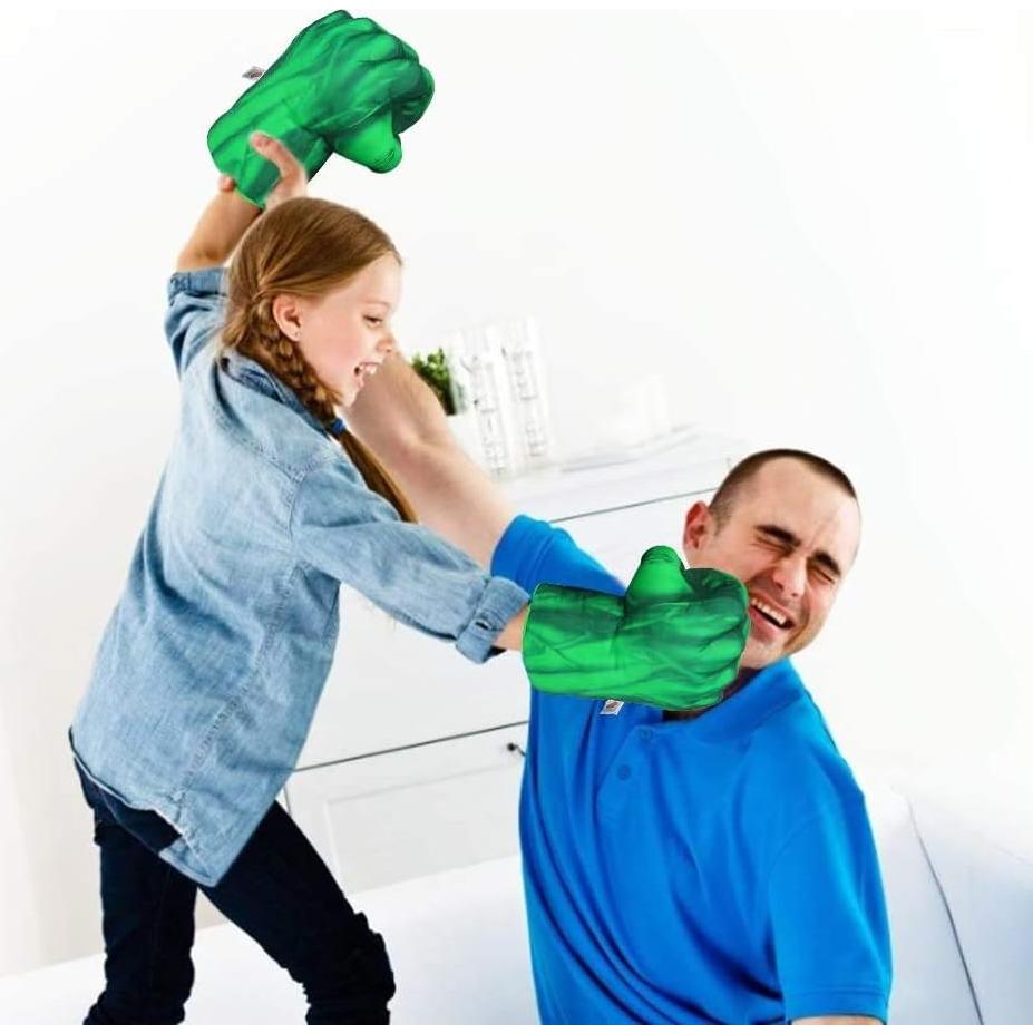 Guantes de Boxeo de Peluche Suaves para Niños 30 cm Verde