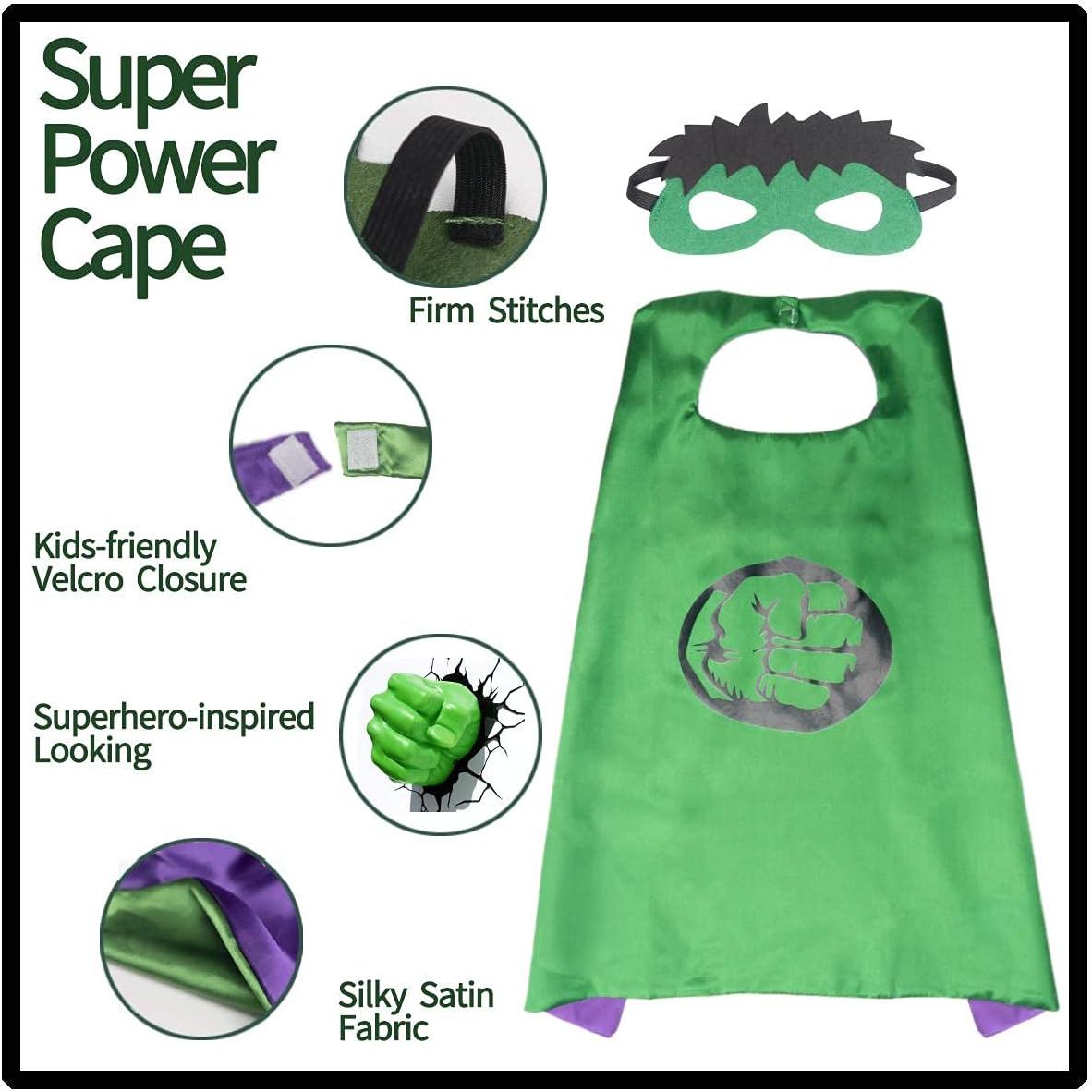 Disfraz de Superhéroe Hulk para Niños - Capa Verde y Guantes