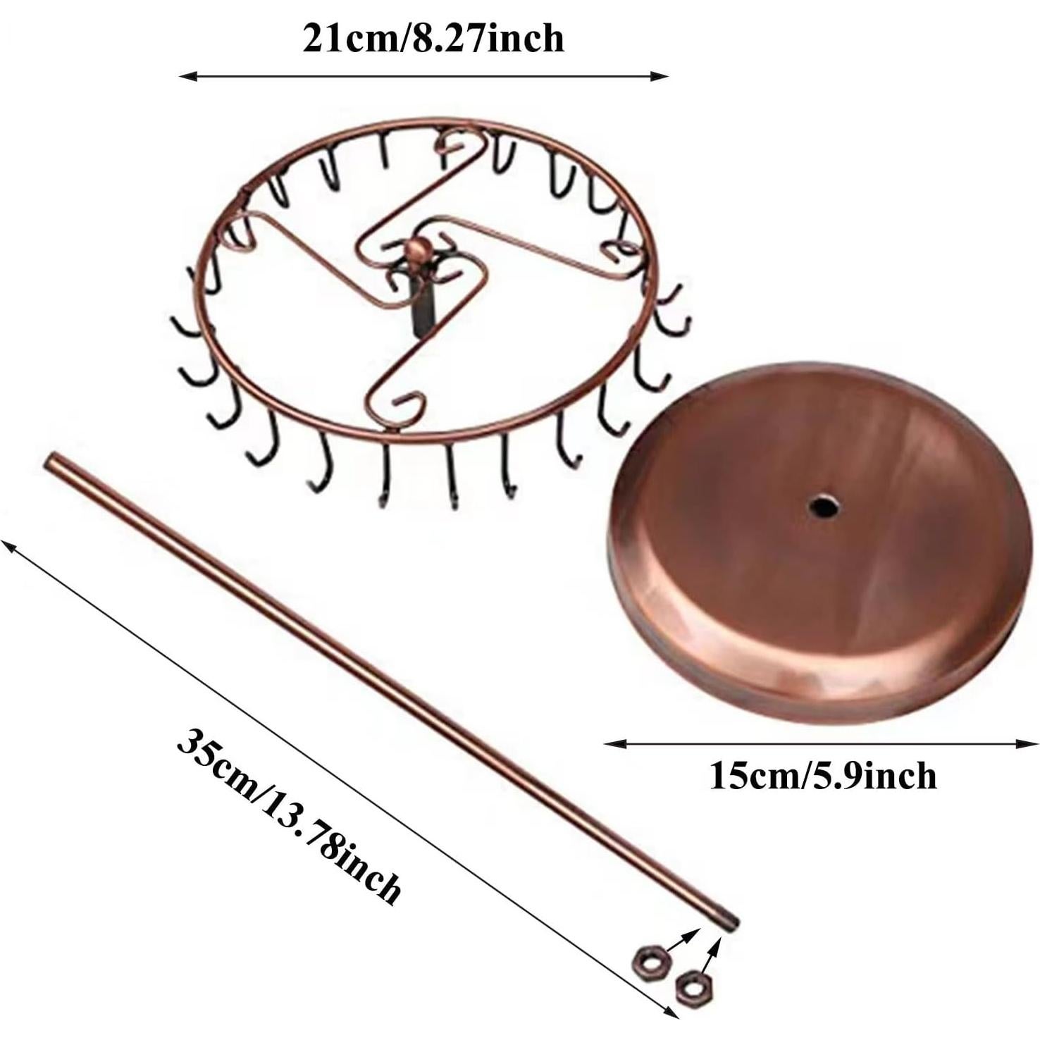 Soporte Giratorio de Joyería Qaeoity con 23 Ganchos Cobre