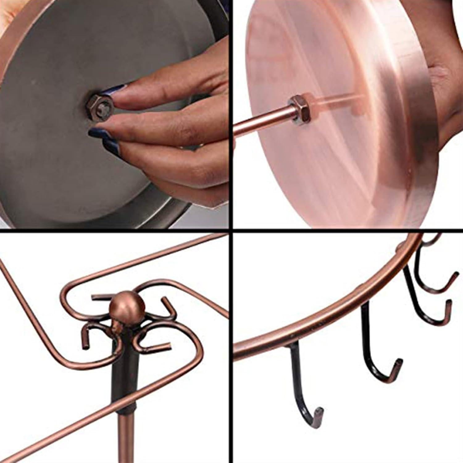 Soporte Giratorio de Joyería Qaeoity con 23 Ganchos Cobre