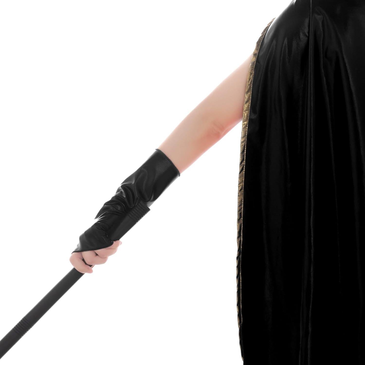 Guantes Metálicos Brillantes Sin Dedos OBMWANG para Mujeres