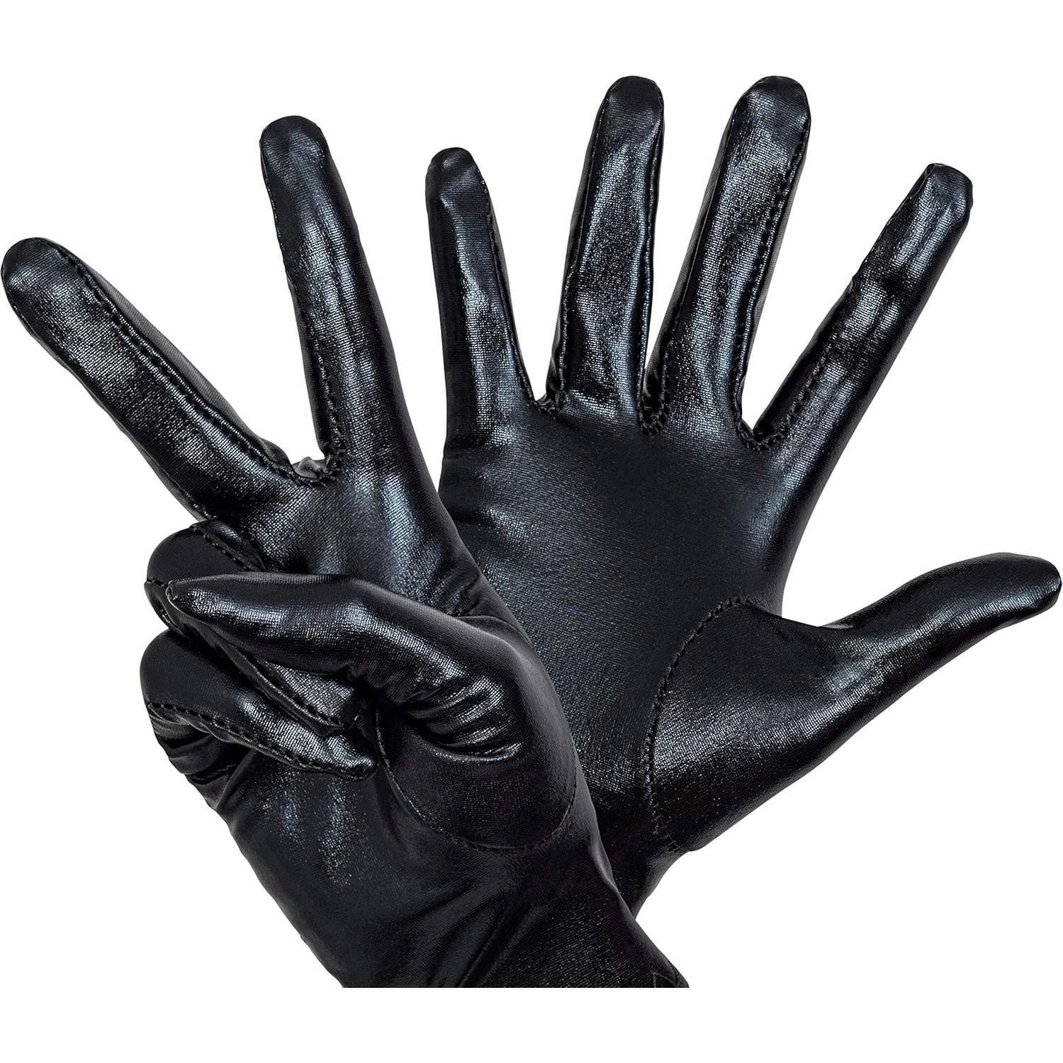 Guantes de Vestir Negros Skeleteen - Guantes Cortos de Moda