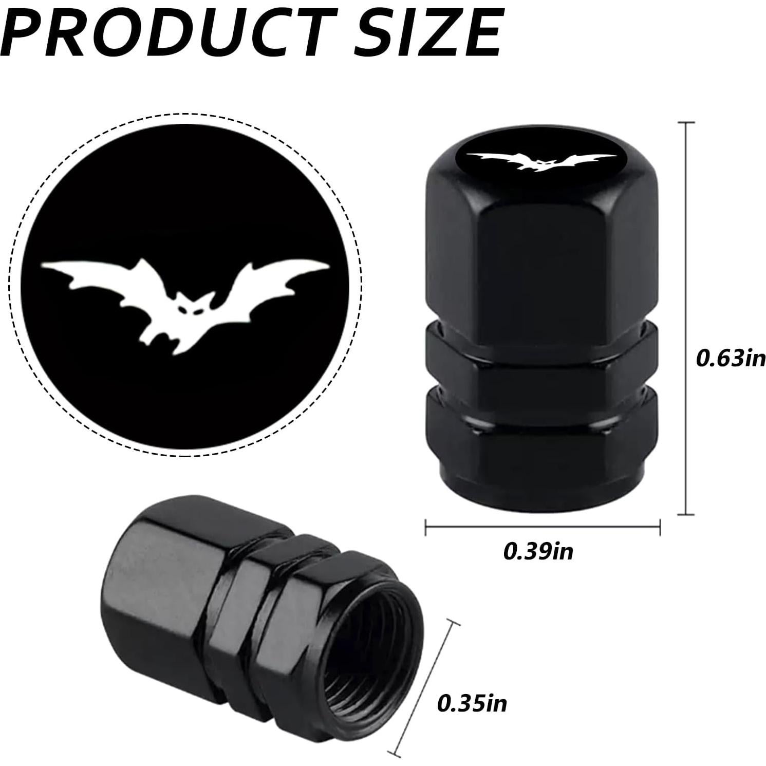 Tapas de Válvula de Neumático Ldntly Murciélago 4 Piezas