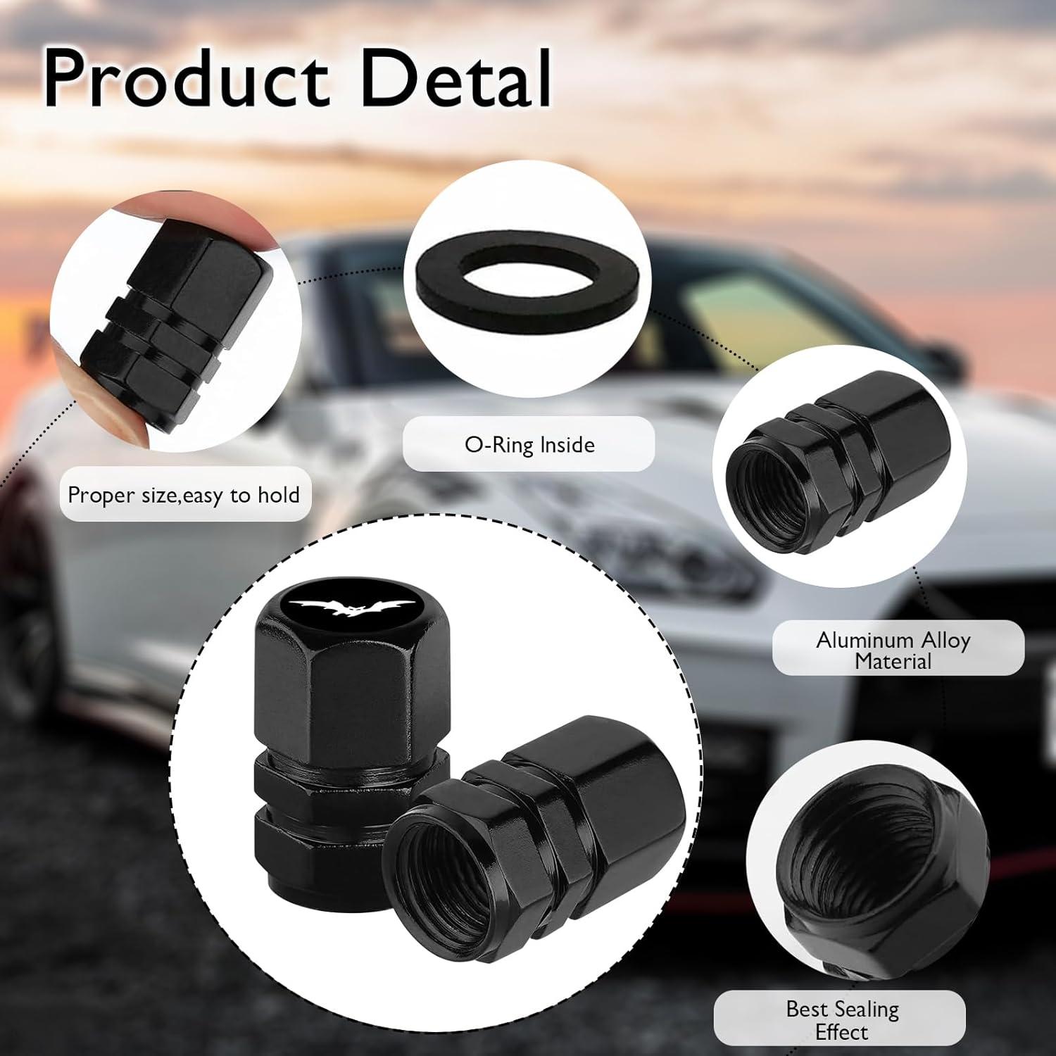 Tapas de Válvula de Neumático Ldntly Murciélago 4 Piezas