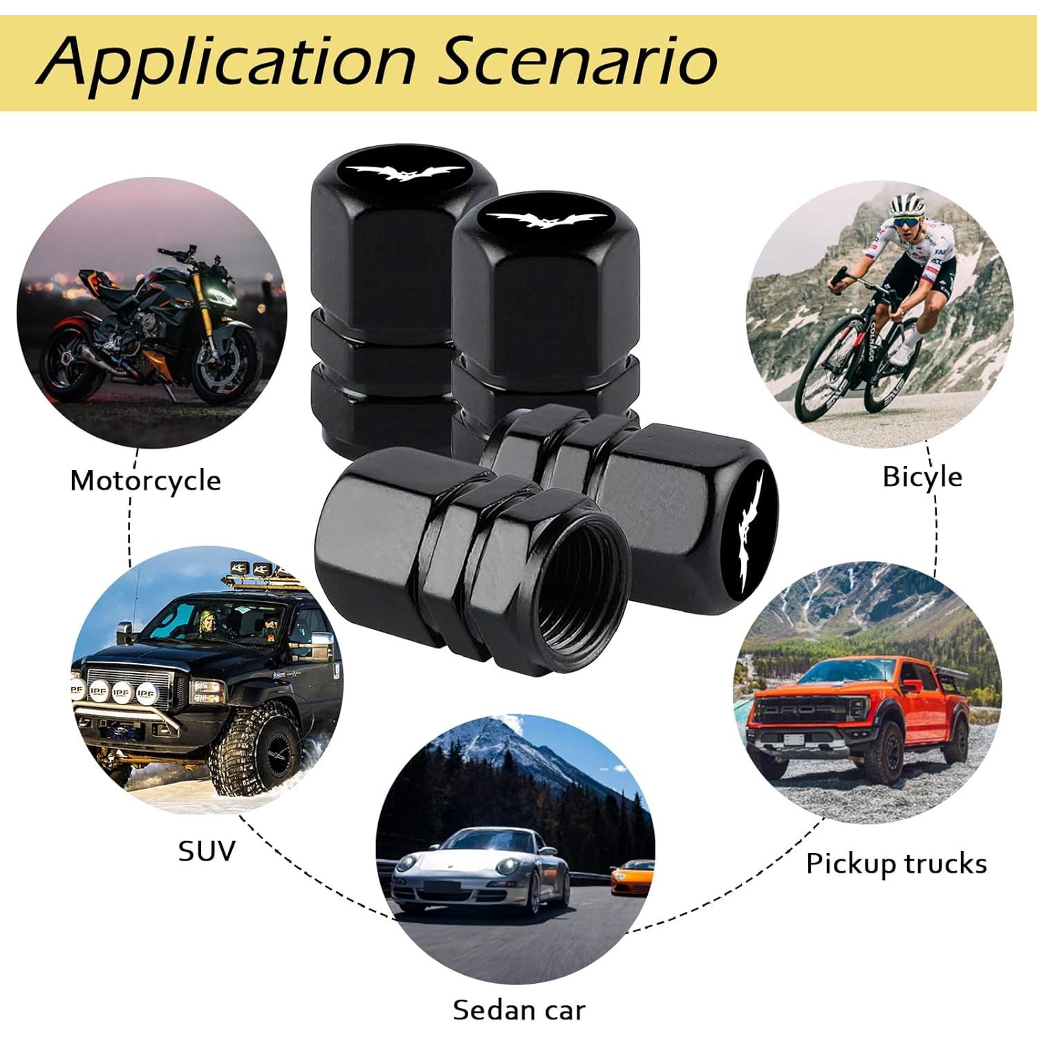 Tapas de Válvula de Neumático Ldntly Murciélago 4 Piezas