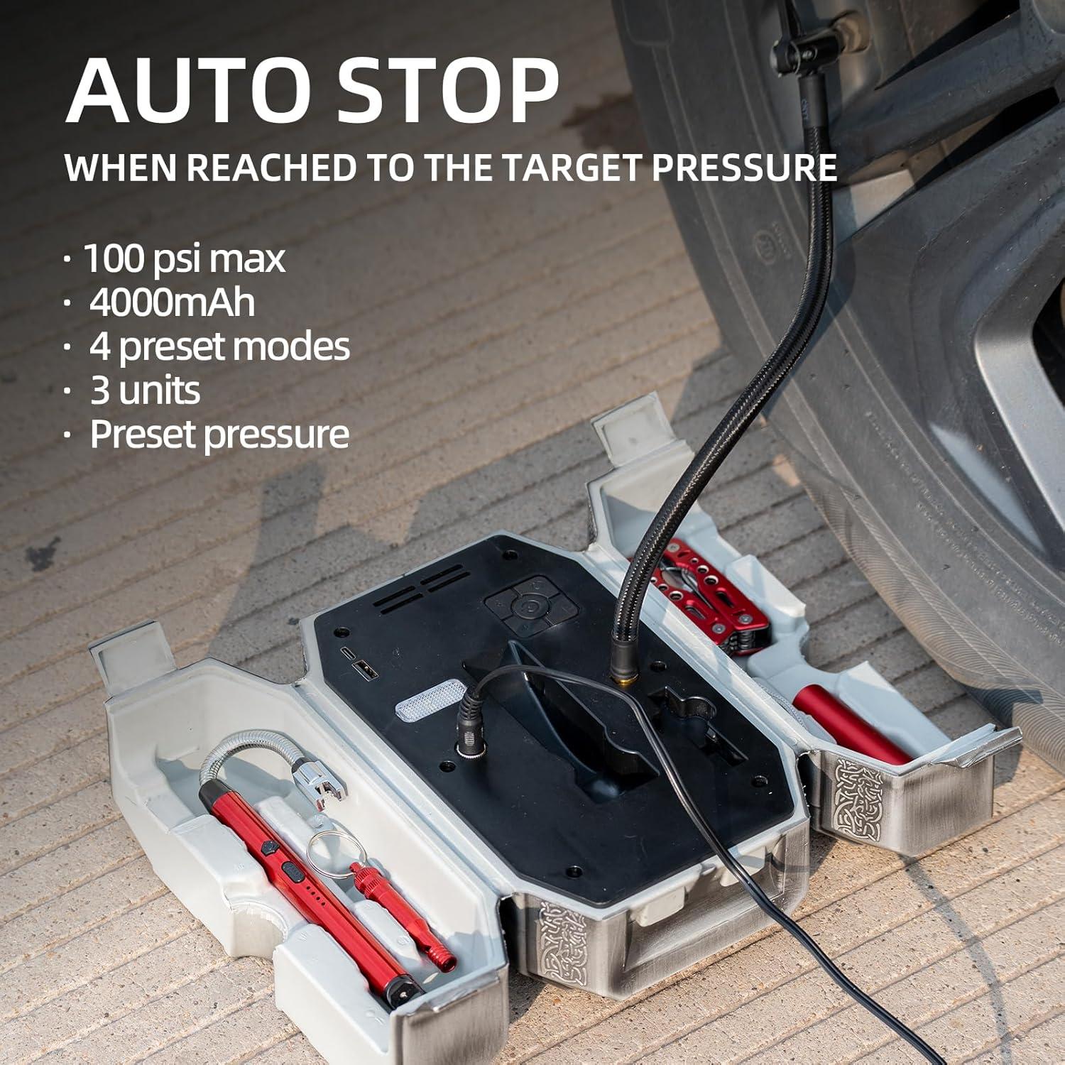 Bomba de Aire Eléctrica YHOU DOOLS 100 PSI con Accesorios